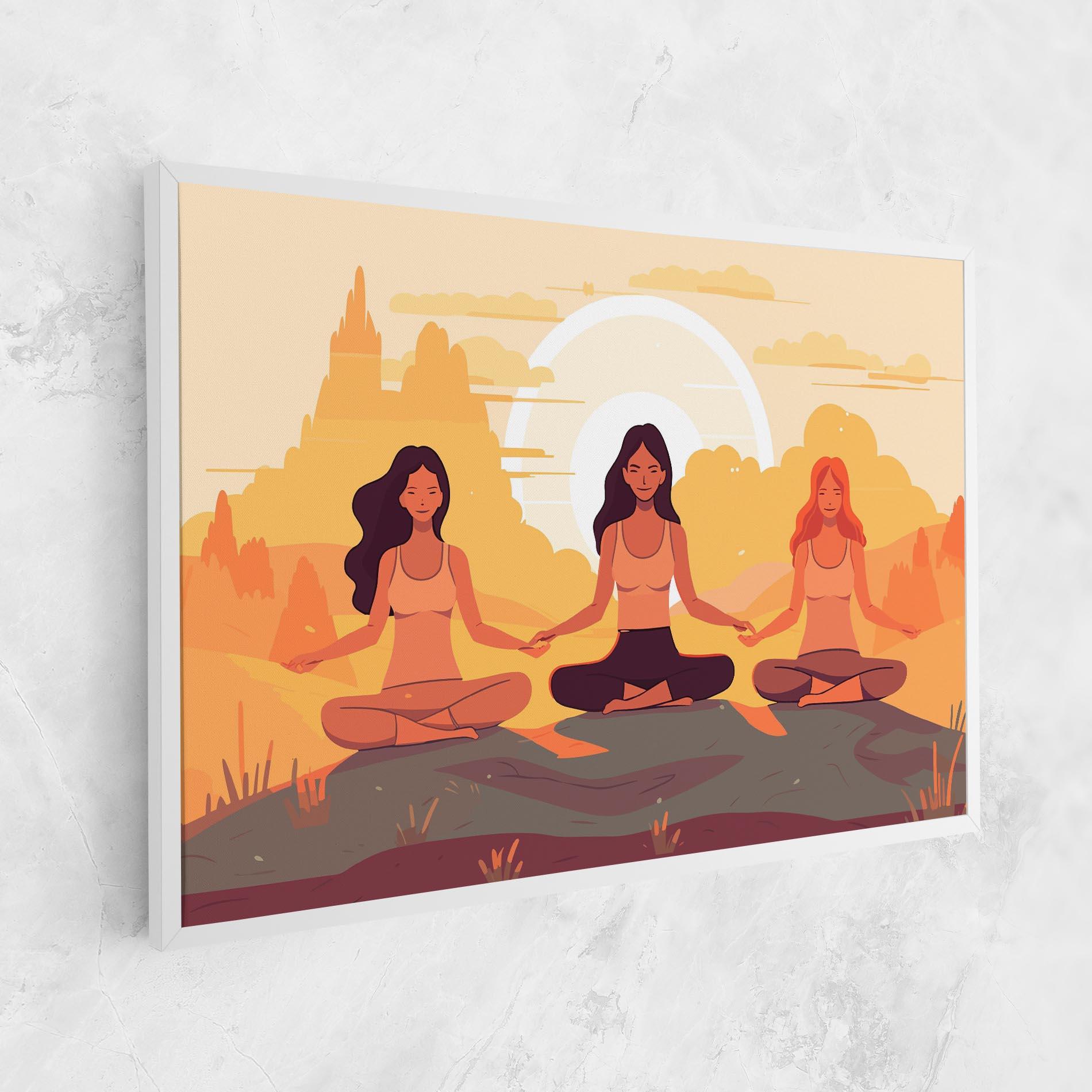 Vászonkép Three Yoga Girls mockup 1
