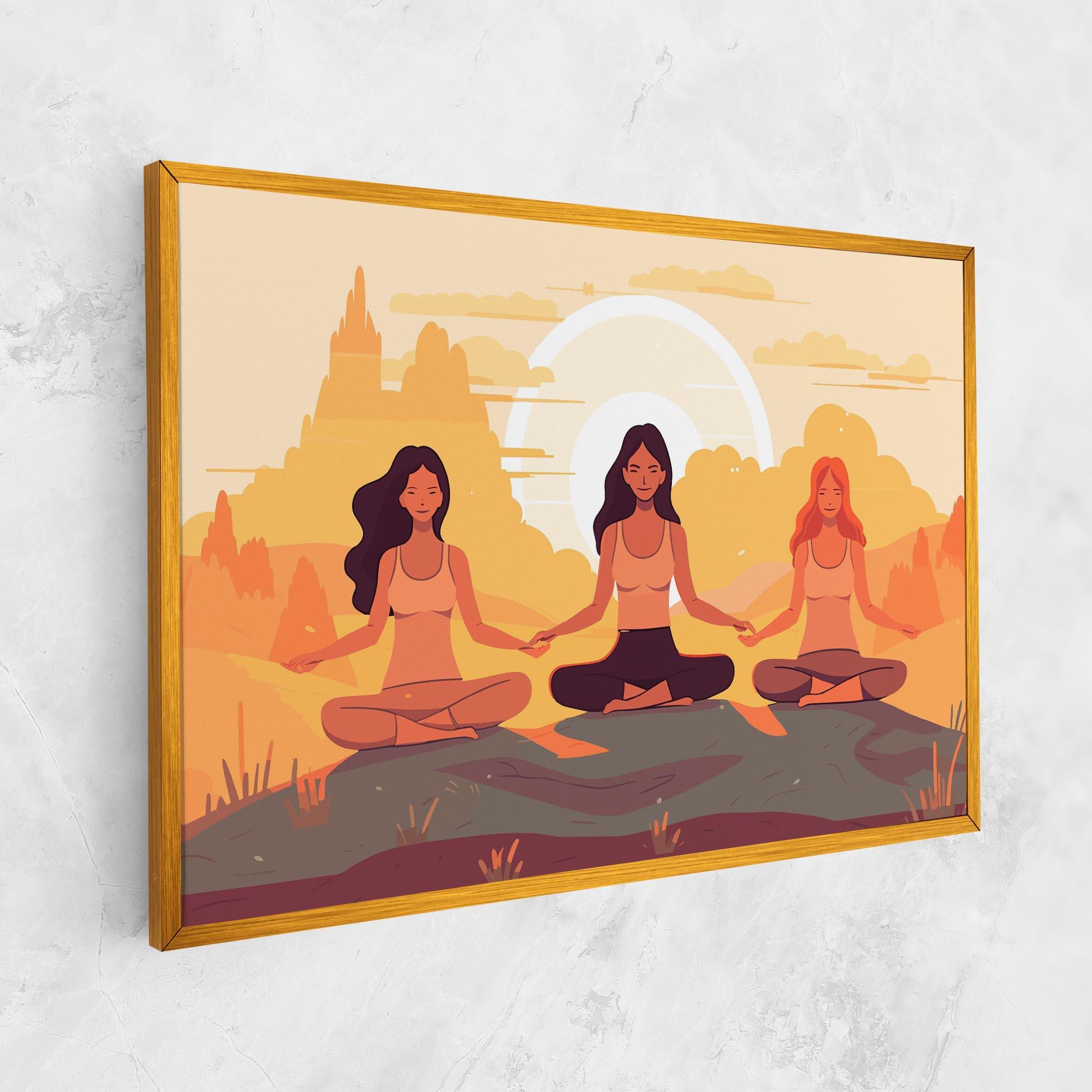 Vászonkép Three Yoga Girls mockup 1
