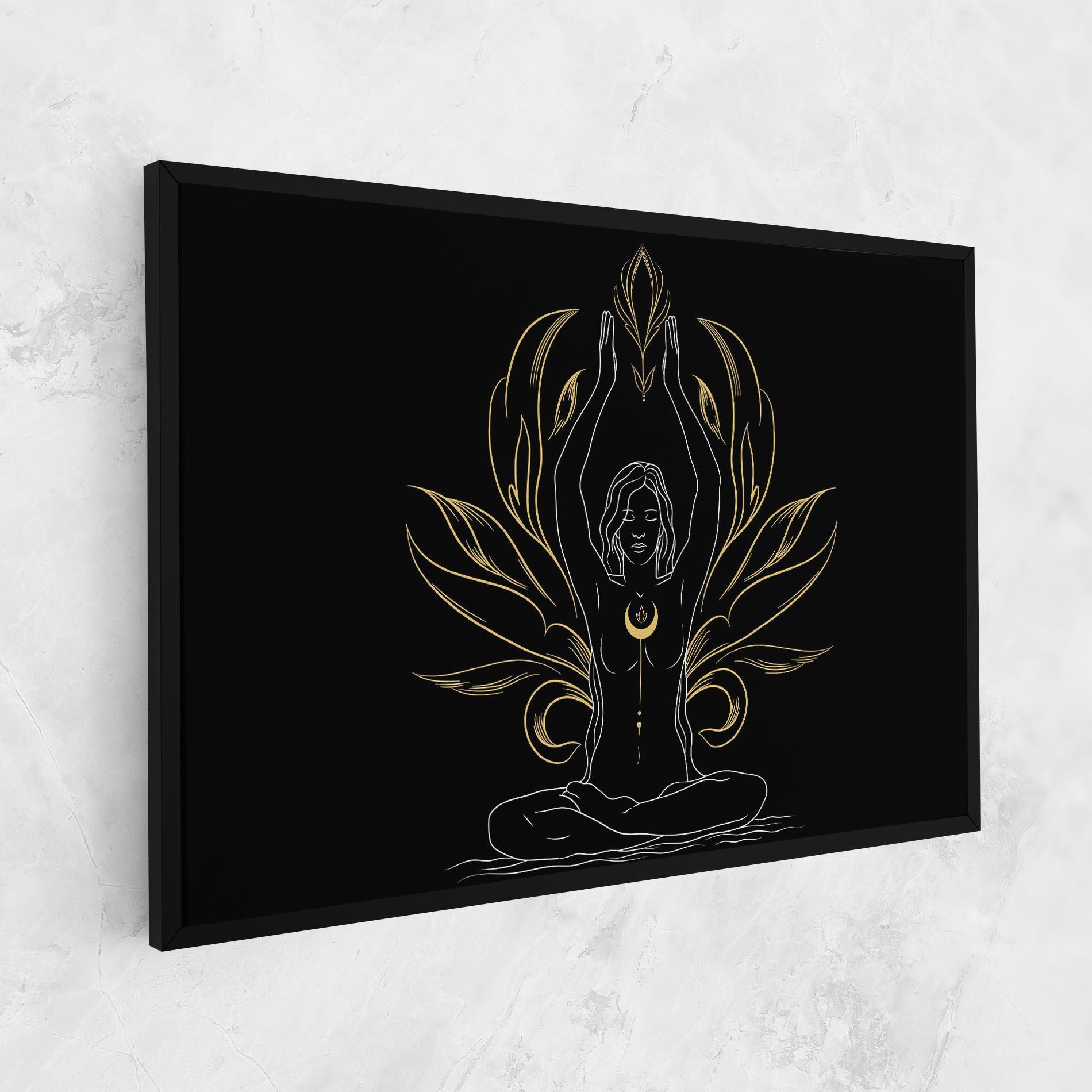 Vászonkép Gold Yoga Pose mockup 1