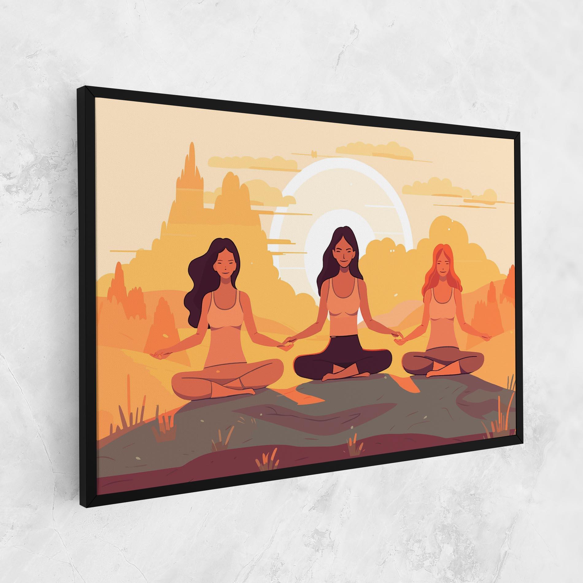 Vászonkép Three Yoga Girls mockup 1