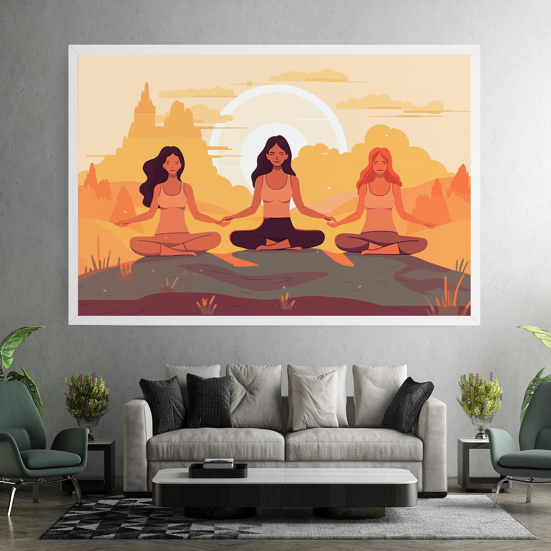 Vászonkép Three Yoga Girls mockup 7