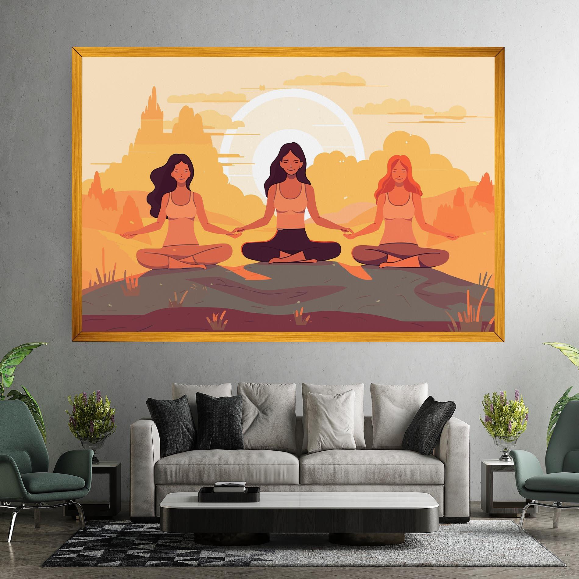 Vászonkép Three Yoga Girls mockup 7
