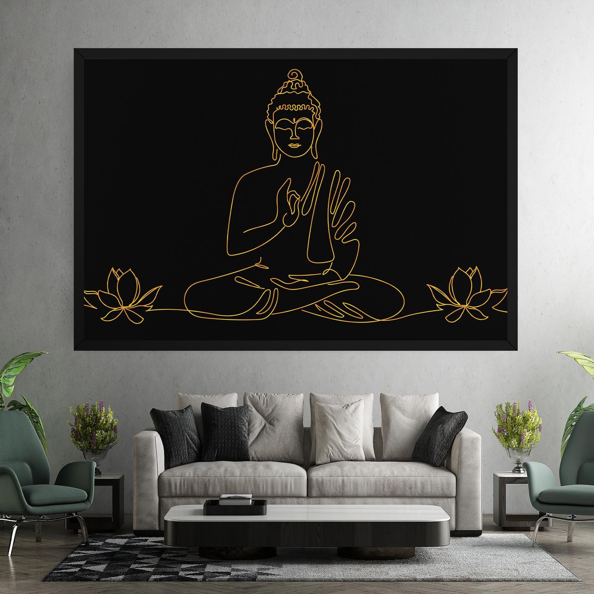 Vászonkép Buddha Gold Line mockup 7