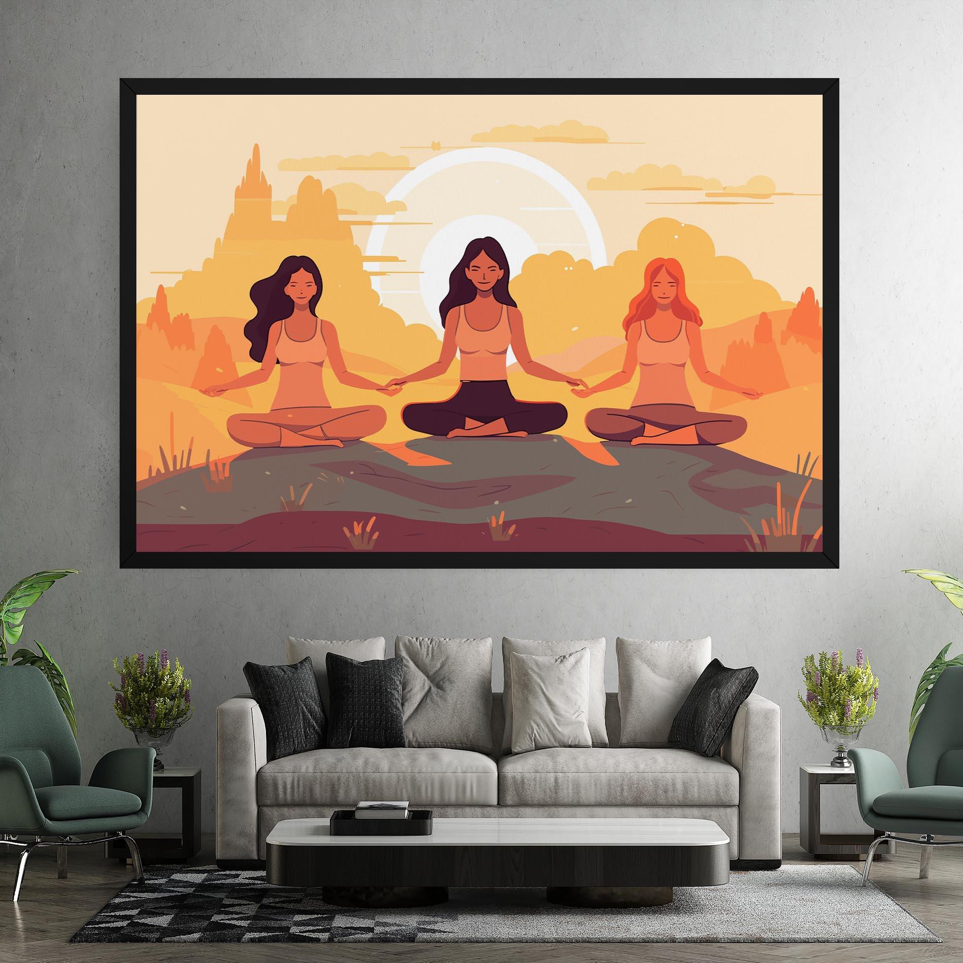 Vászonkép Three Yoga Girls mockup 7