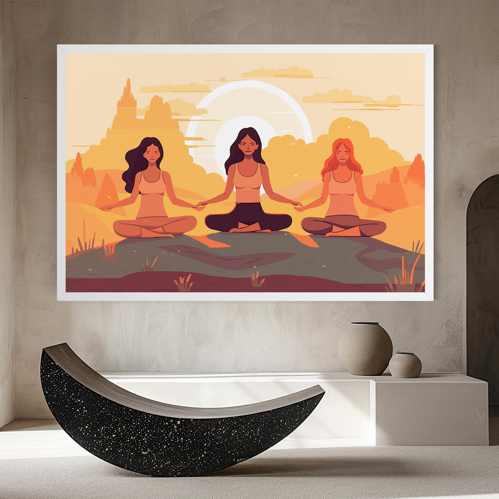 Vászonkép Three Yoga Girls mockup 8