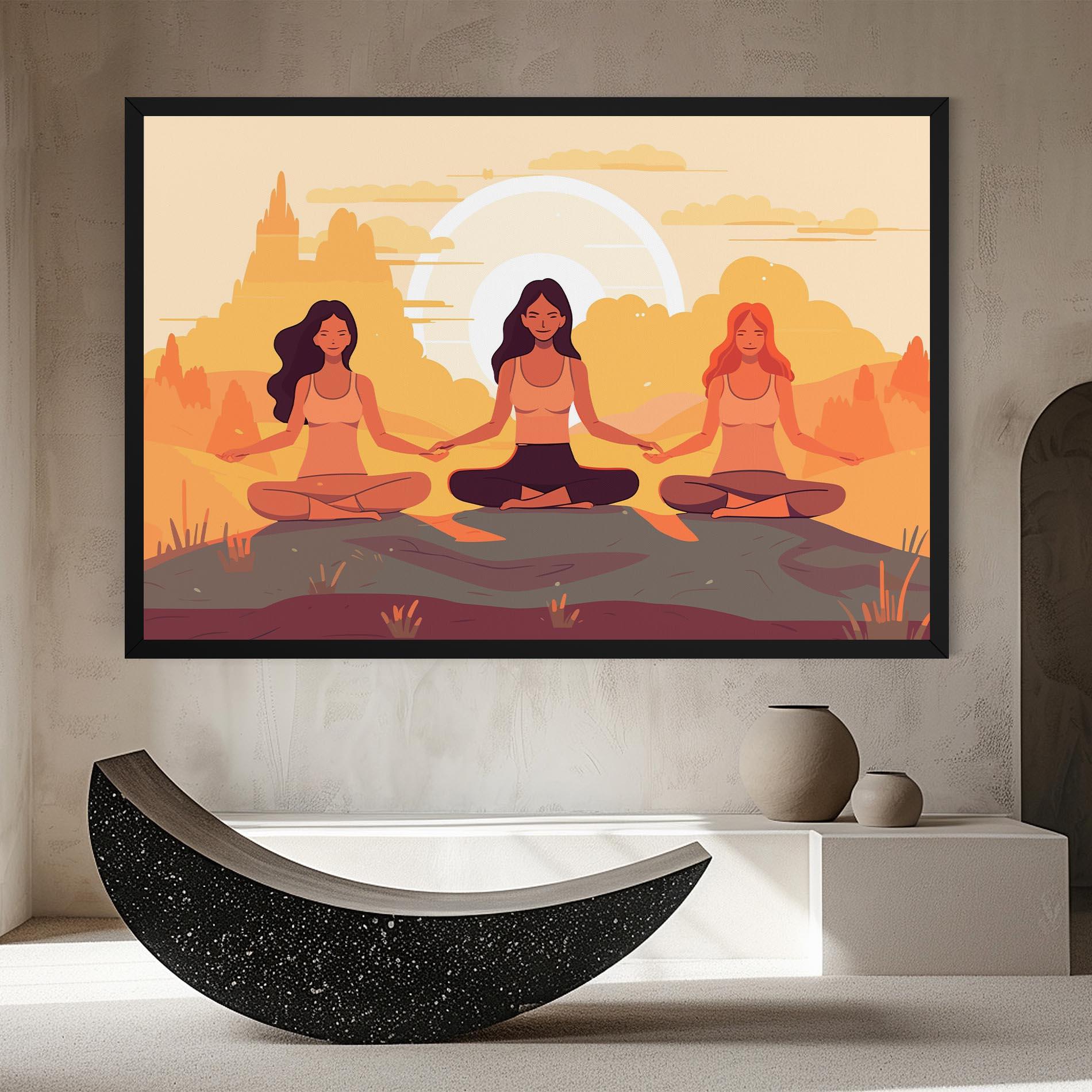 Vászonkép Three Yoga Girls mockup 8