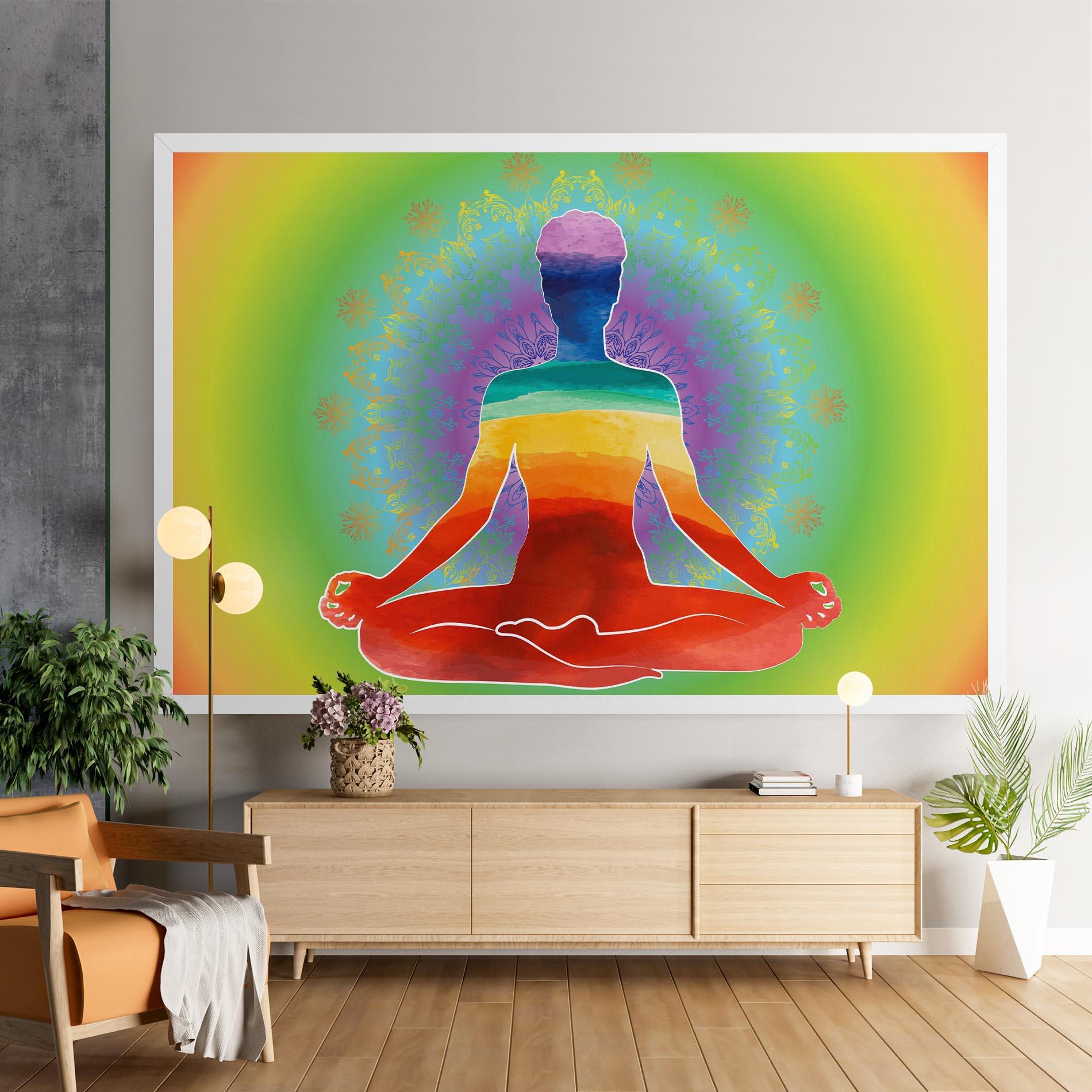 Vászonkép Rainbow Yoga mockup 9