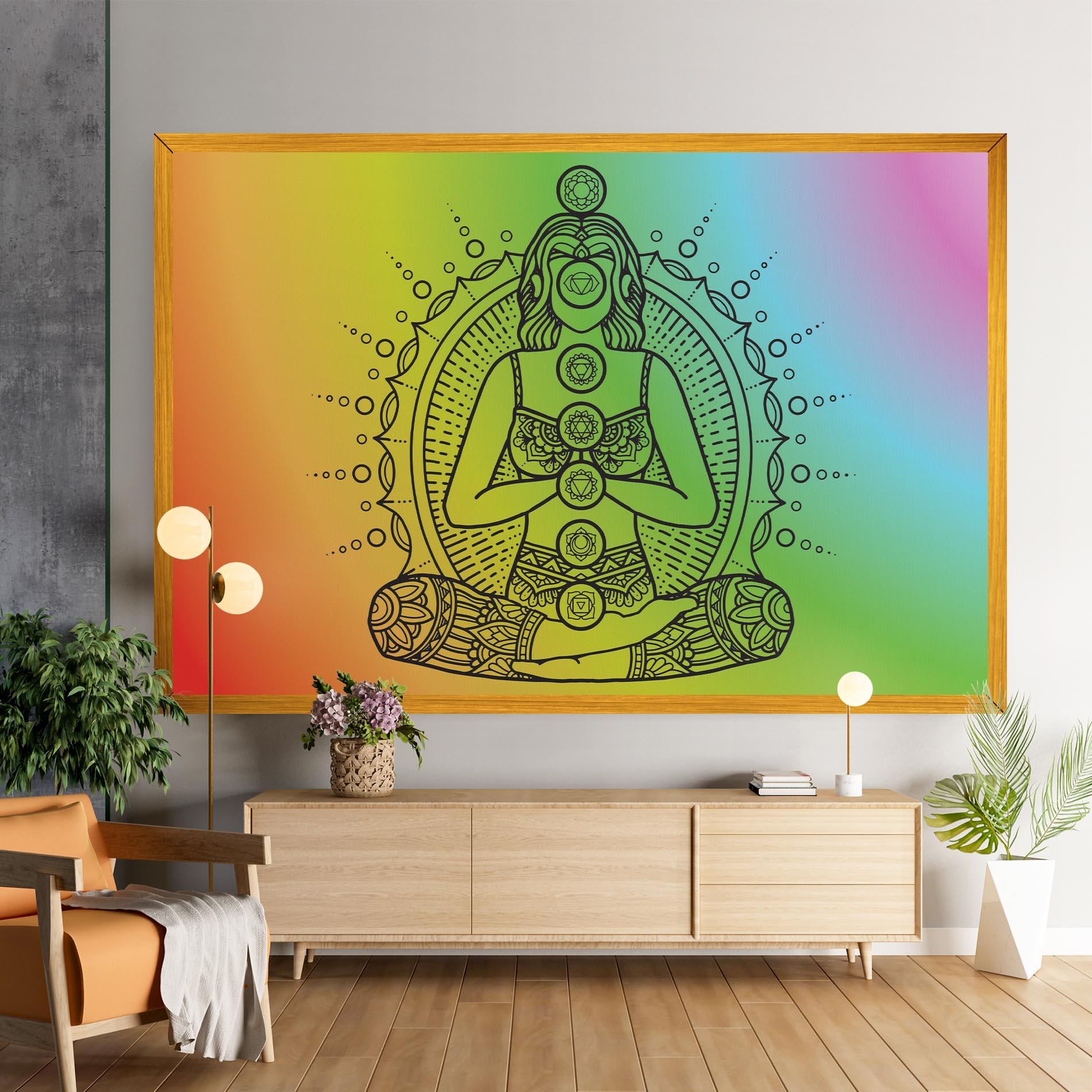 Vászonkép Girl Meditation mockup 9