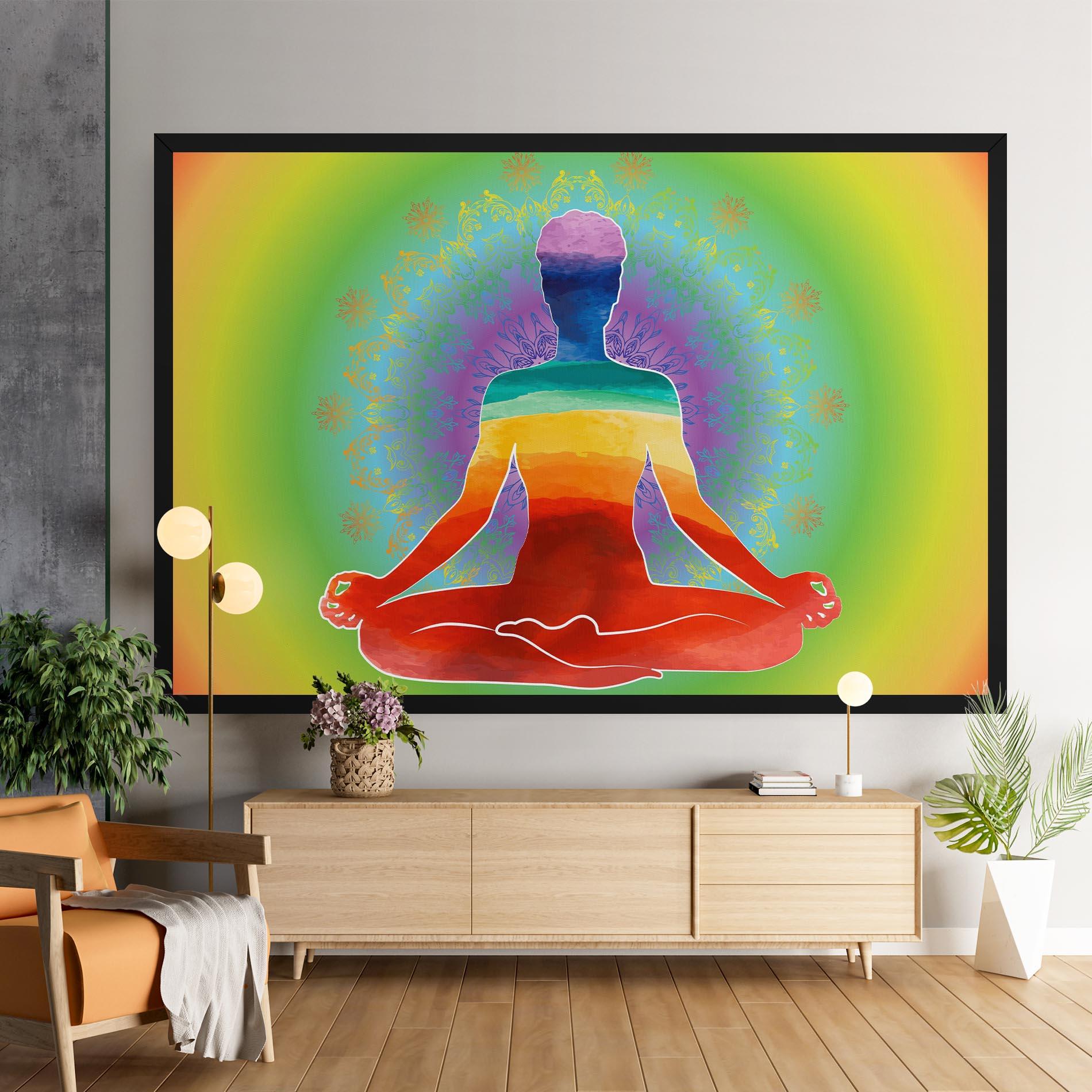 Vászonkép Rainbow Yoga mockup 9