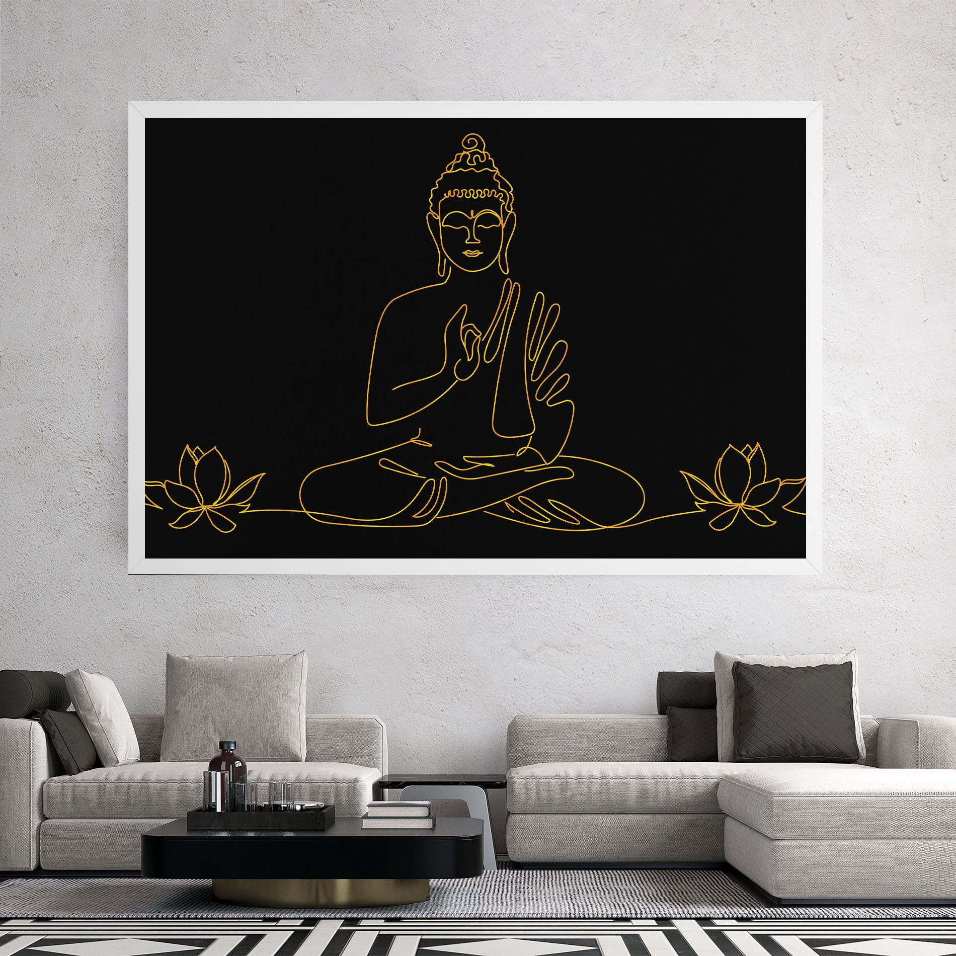 Buddha Gold Line mockup 2