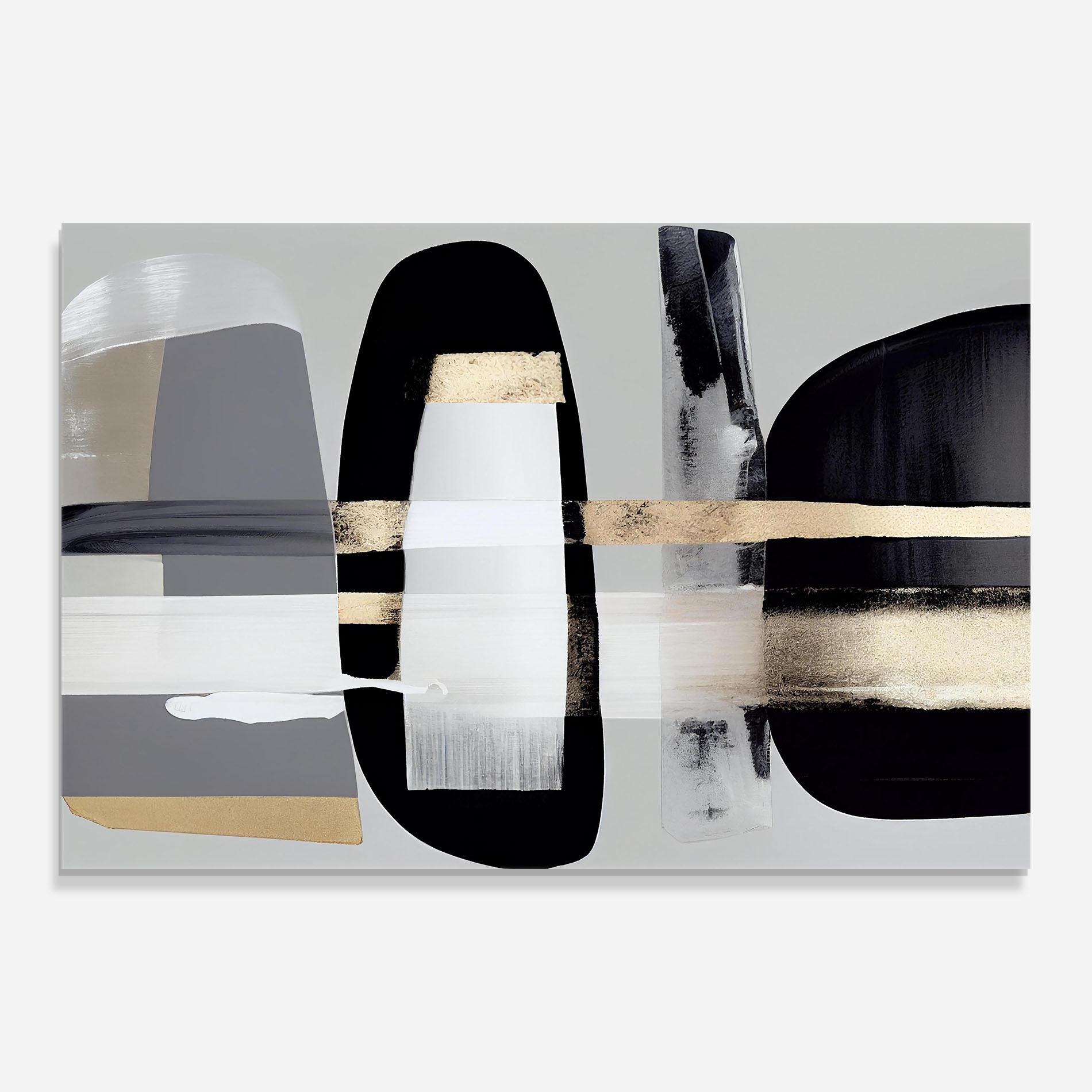 Üvegkép Abstract Gold Painting With Black mockup 0