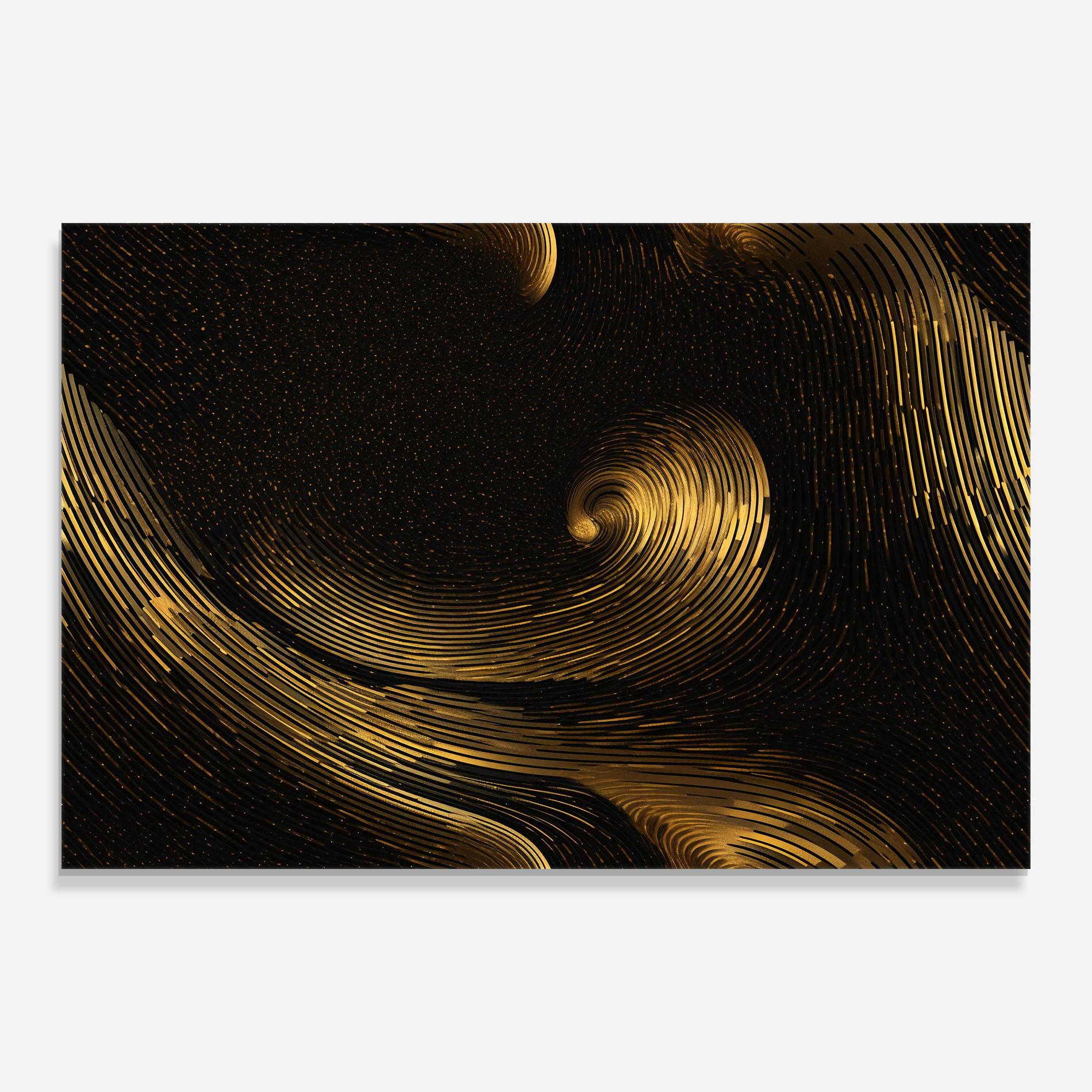 Üvegkép Black Painting With Gold mockup 0