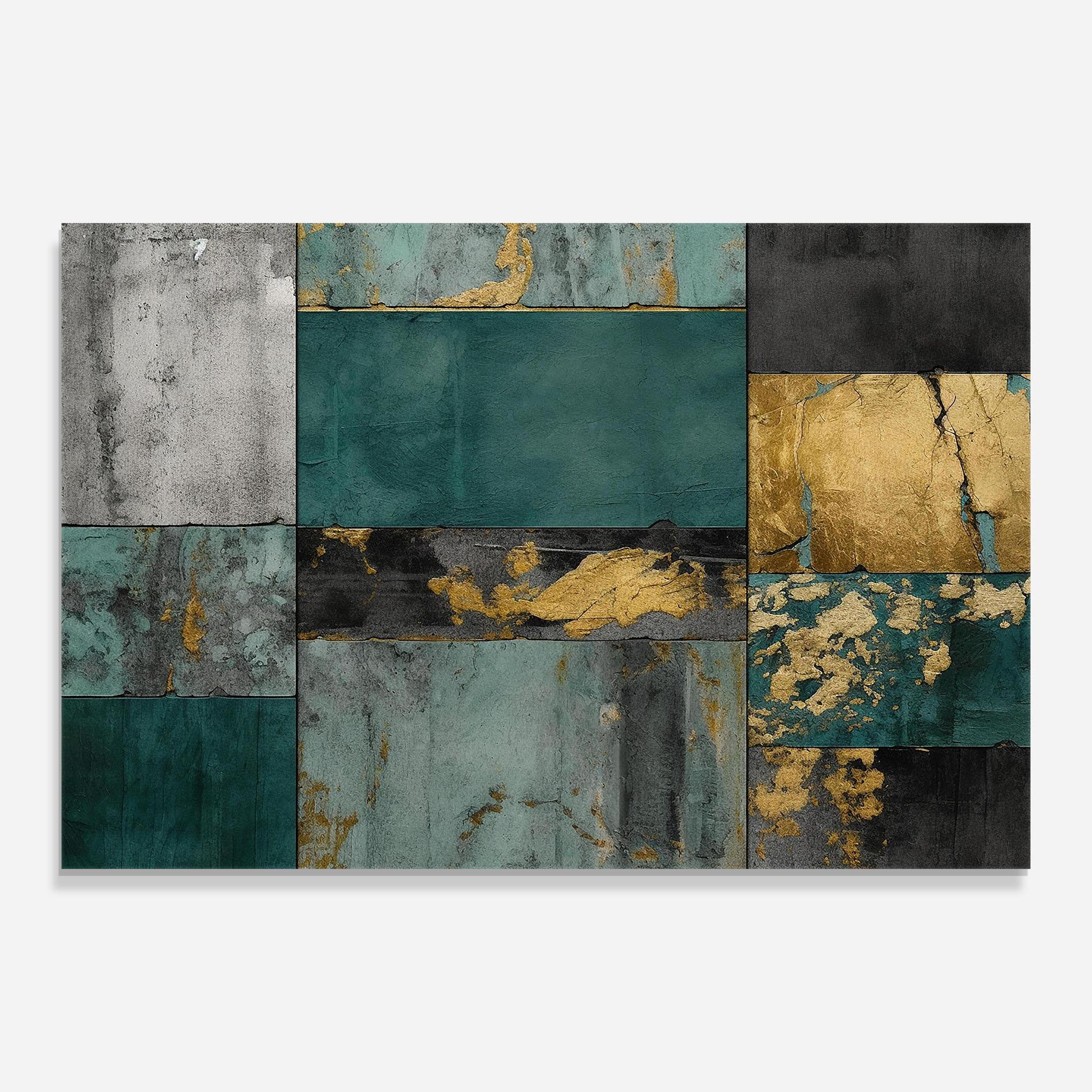 Üvegkép Golden Green Painting mockup 0