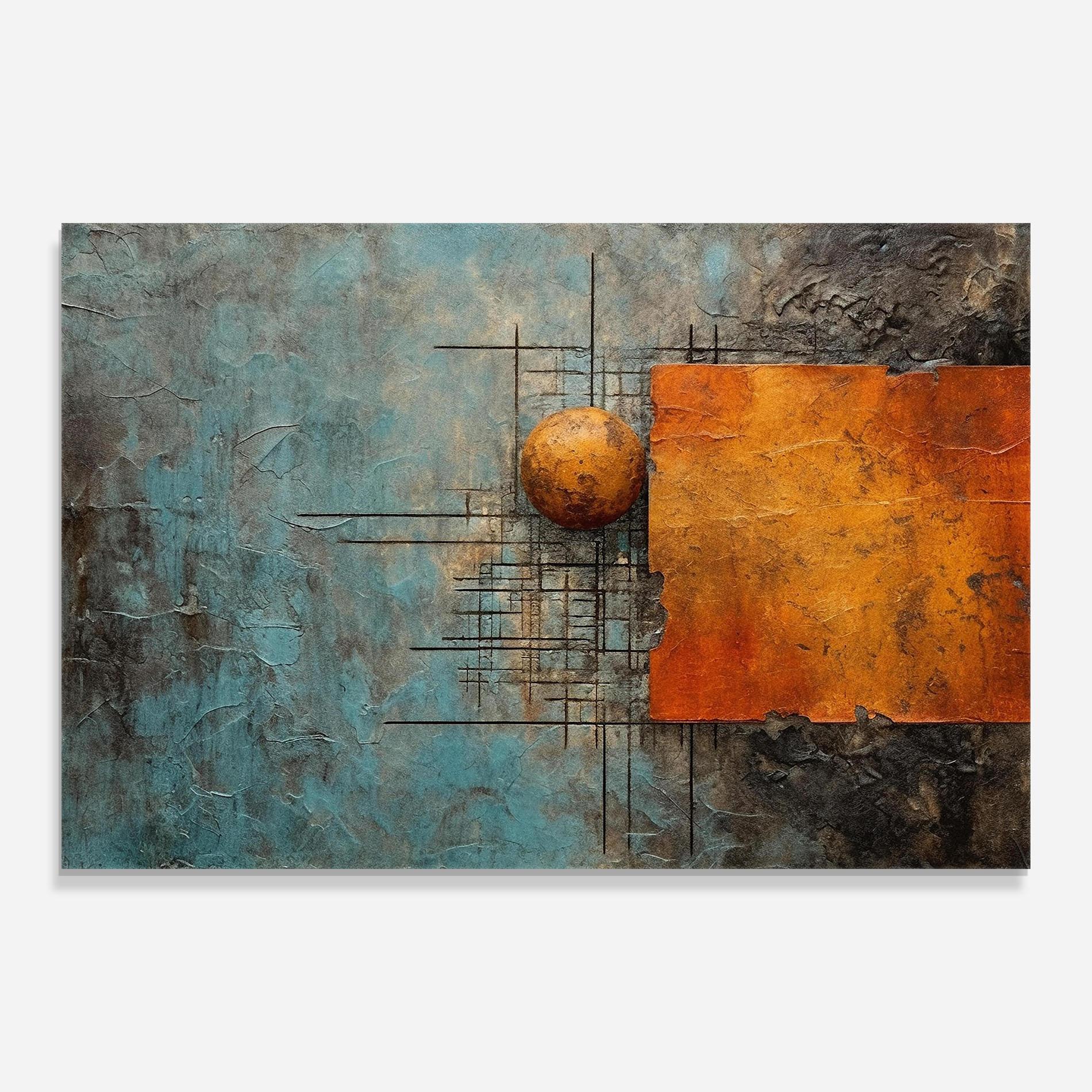 Üvegkép Orange Square Painting mockup 0