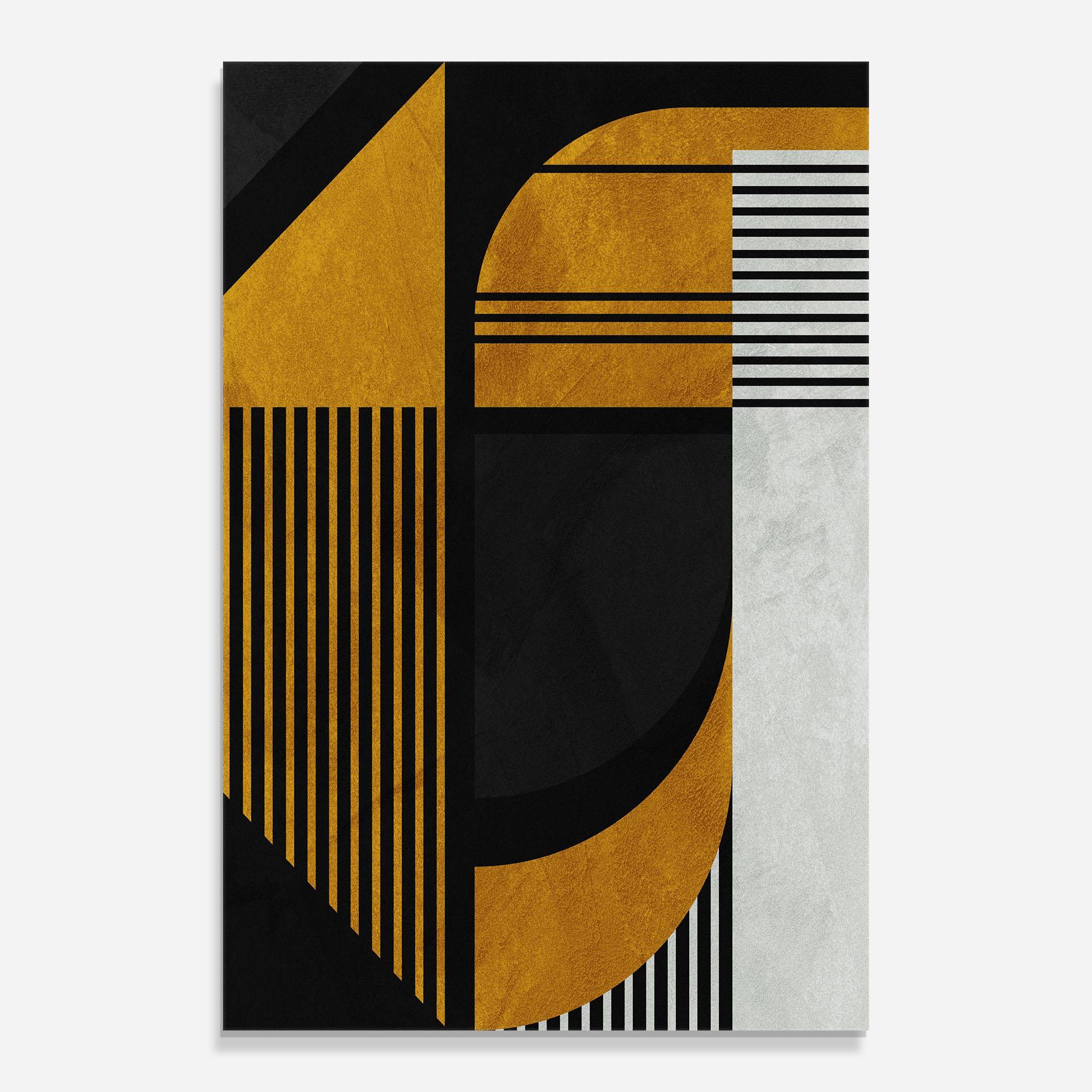 Üvegkép Black Lines On Gold mockup 0