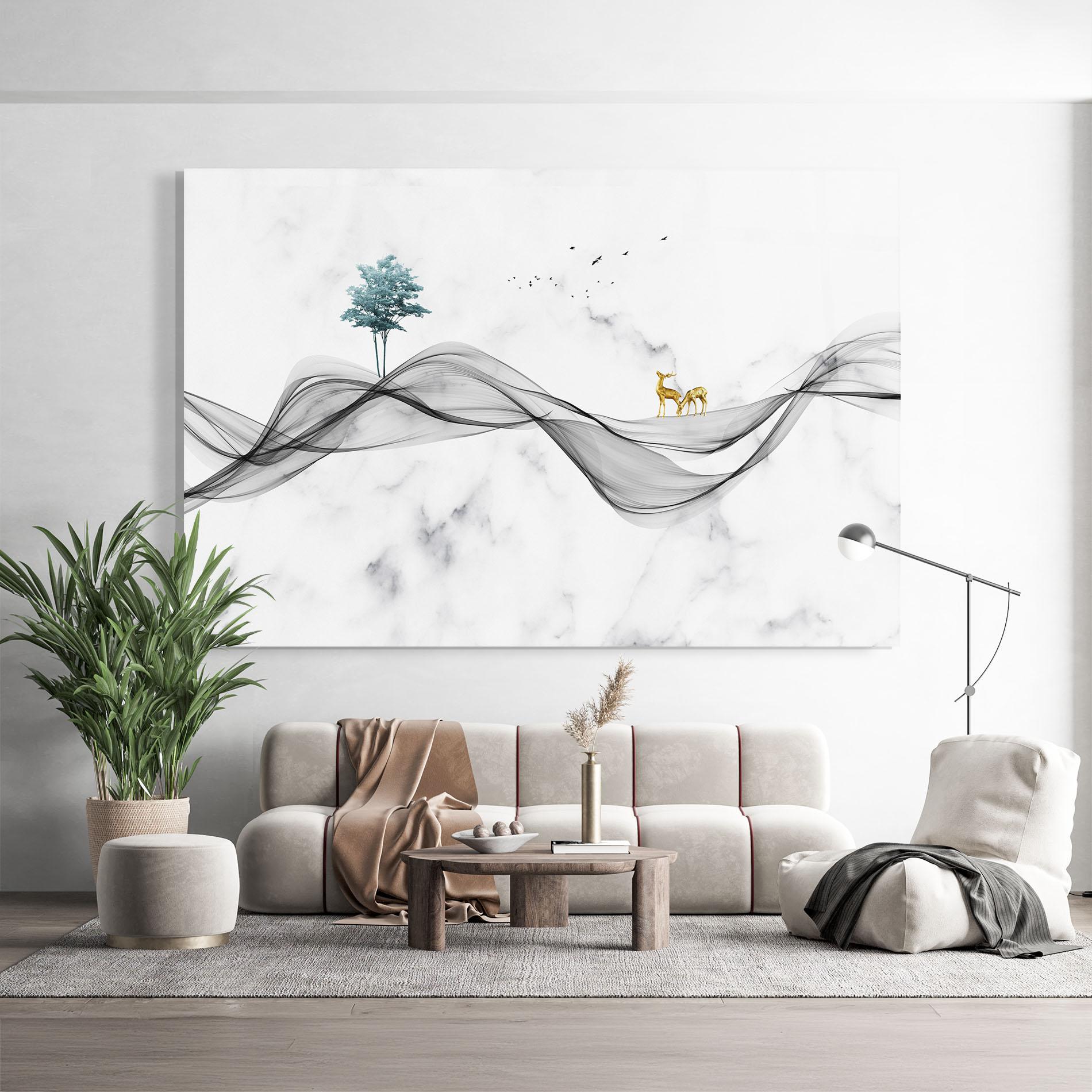 Üvegkép Abstract Golden Landscape 1 mockup 9