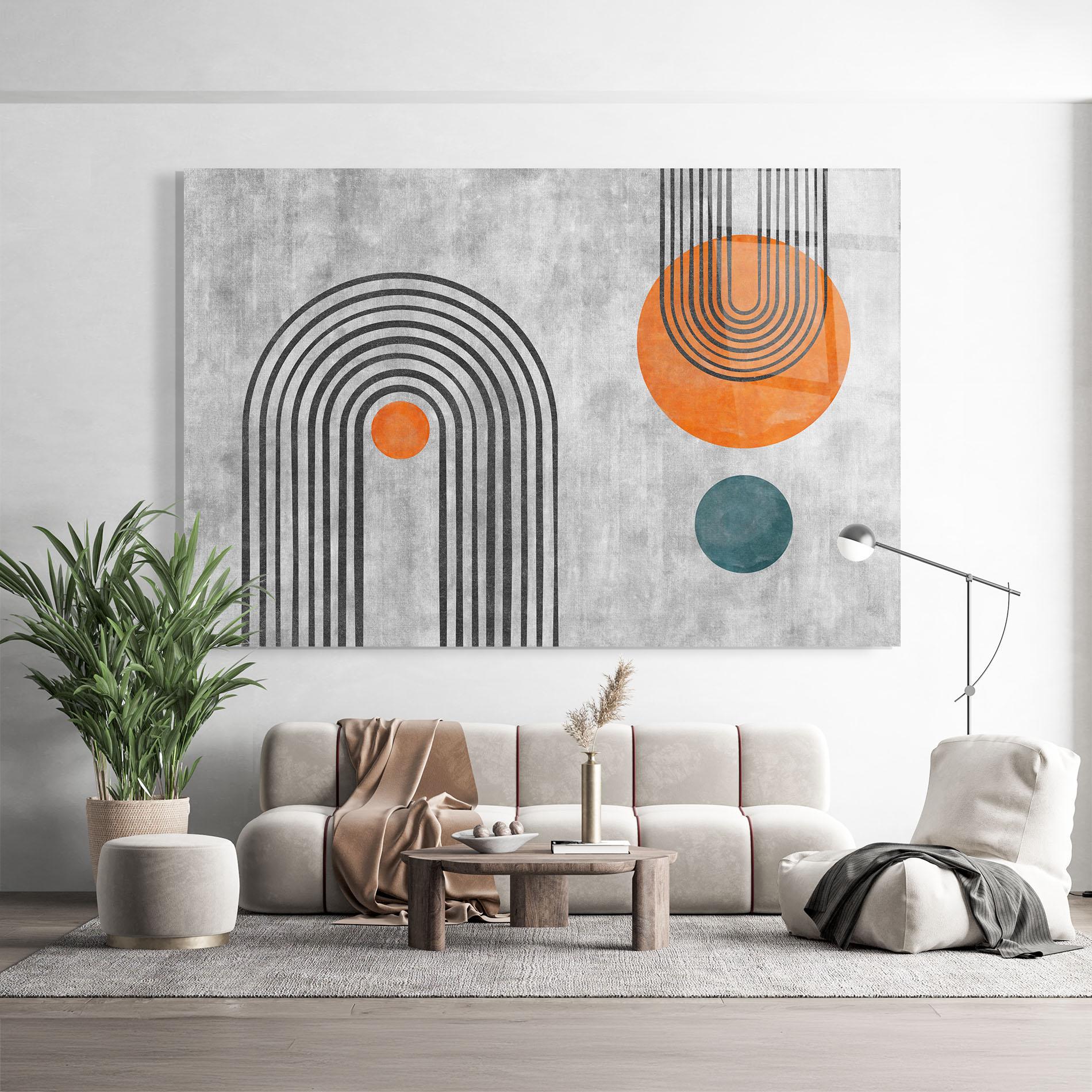 Üvegkép Abstract Orange Circles mockup 9
