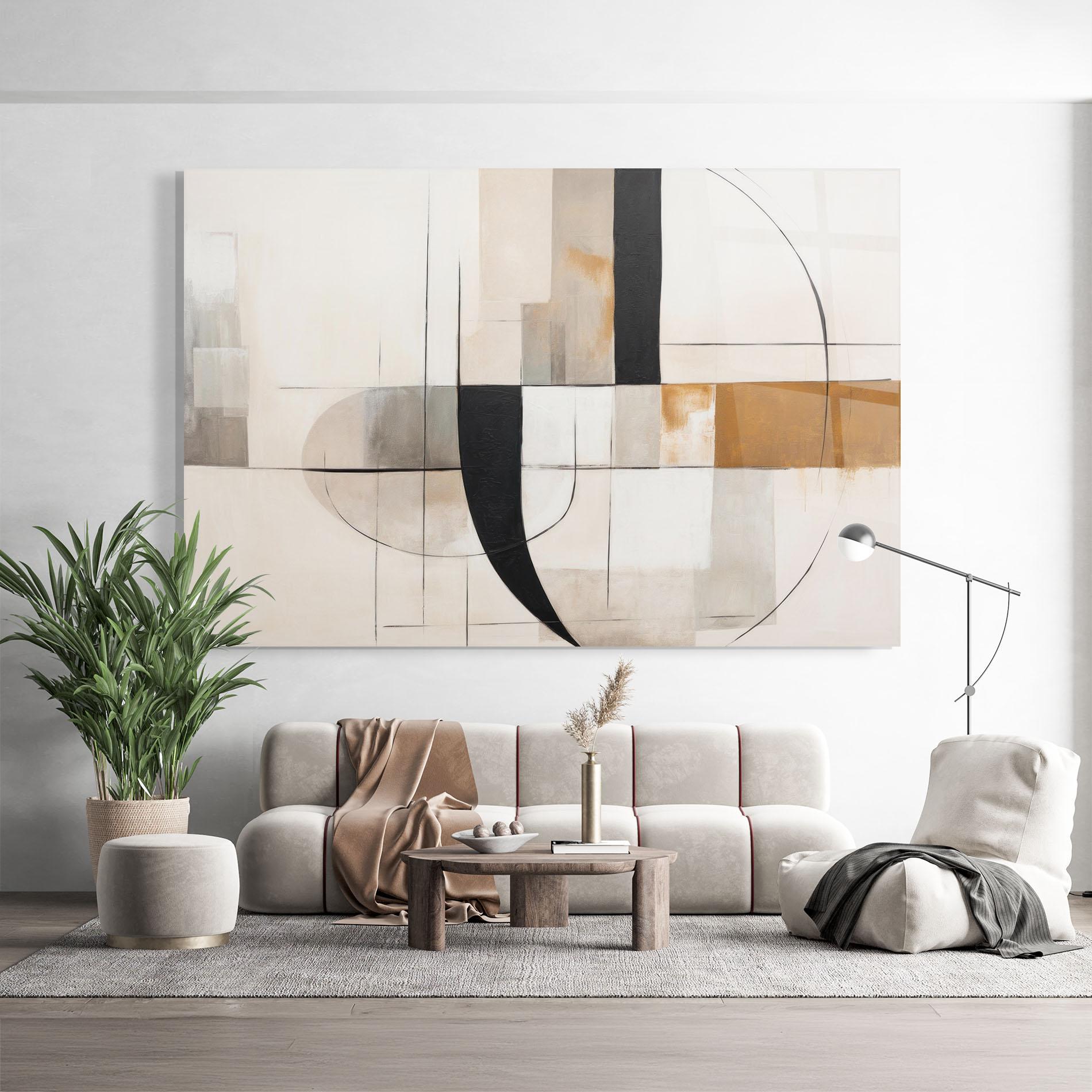 Üvegkép Black Abstract Lines mockup 9