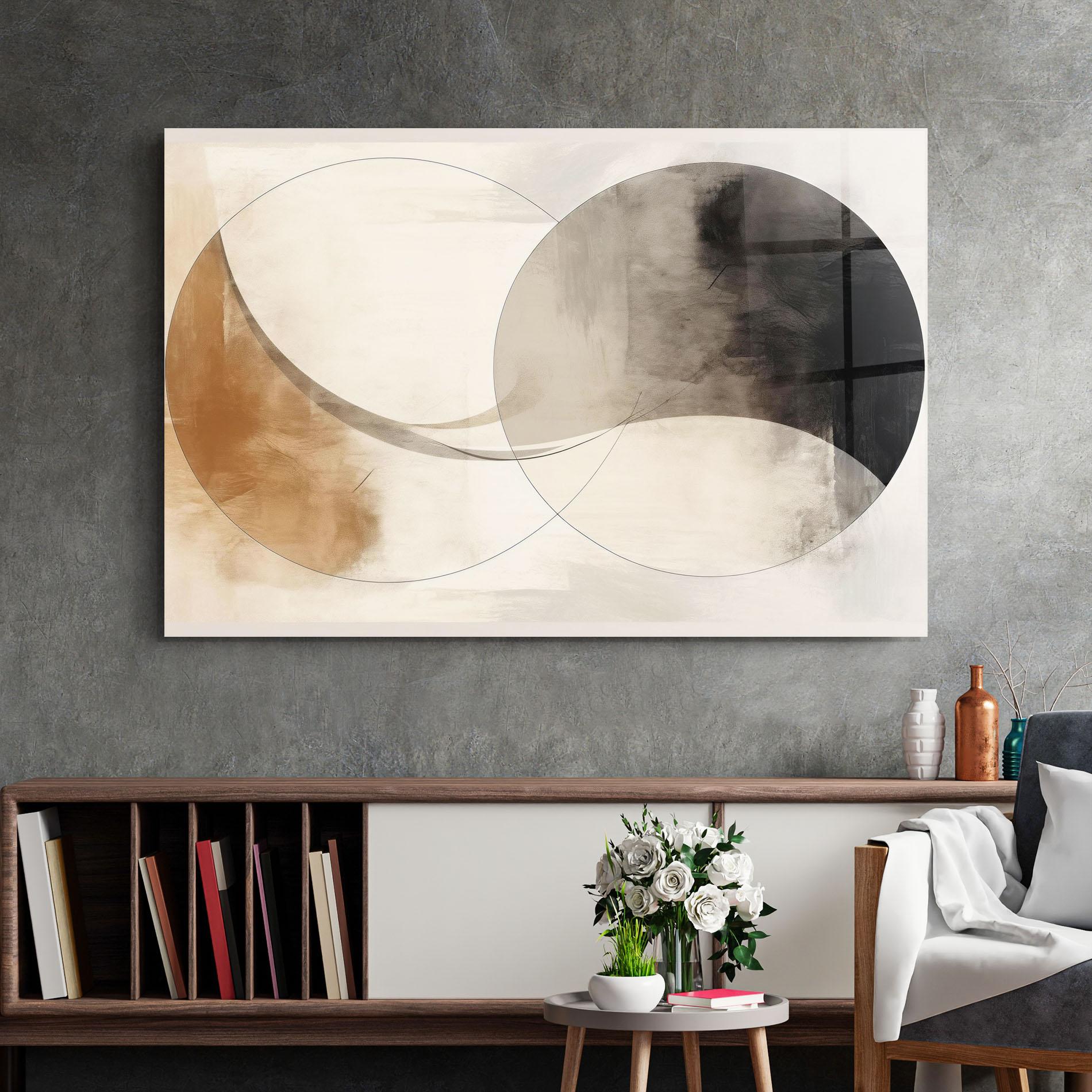 Üvegkép Abstract Circle Painting mockup 2