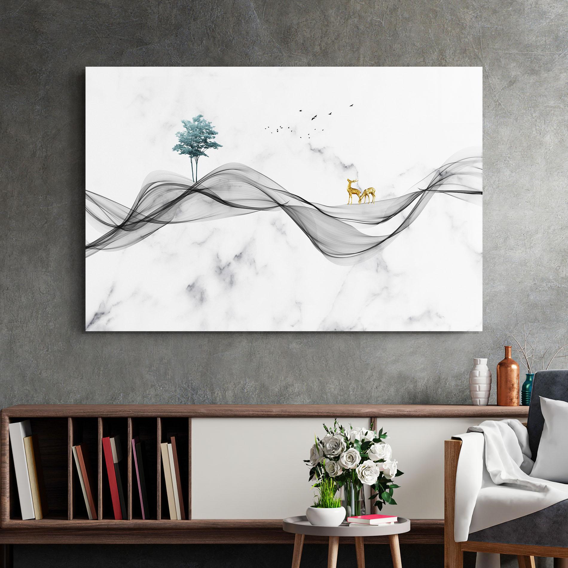 Üvegkép Abstract Golden Landscape 1 mockup 2