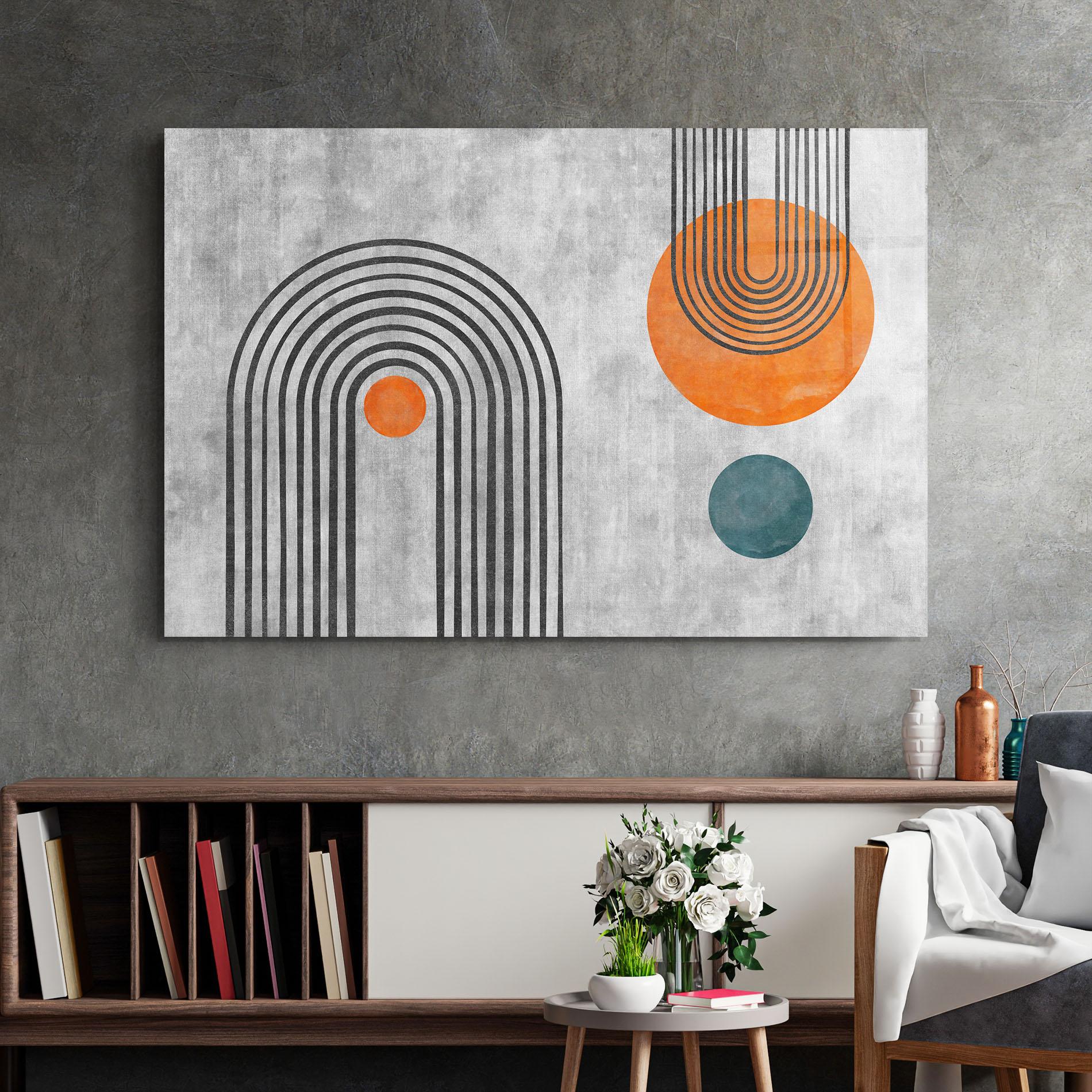 Üvegkép Abstract Orange Circles mockup 2