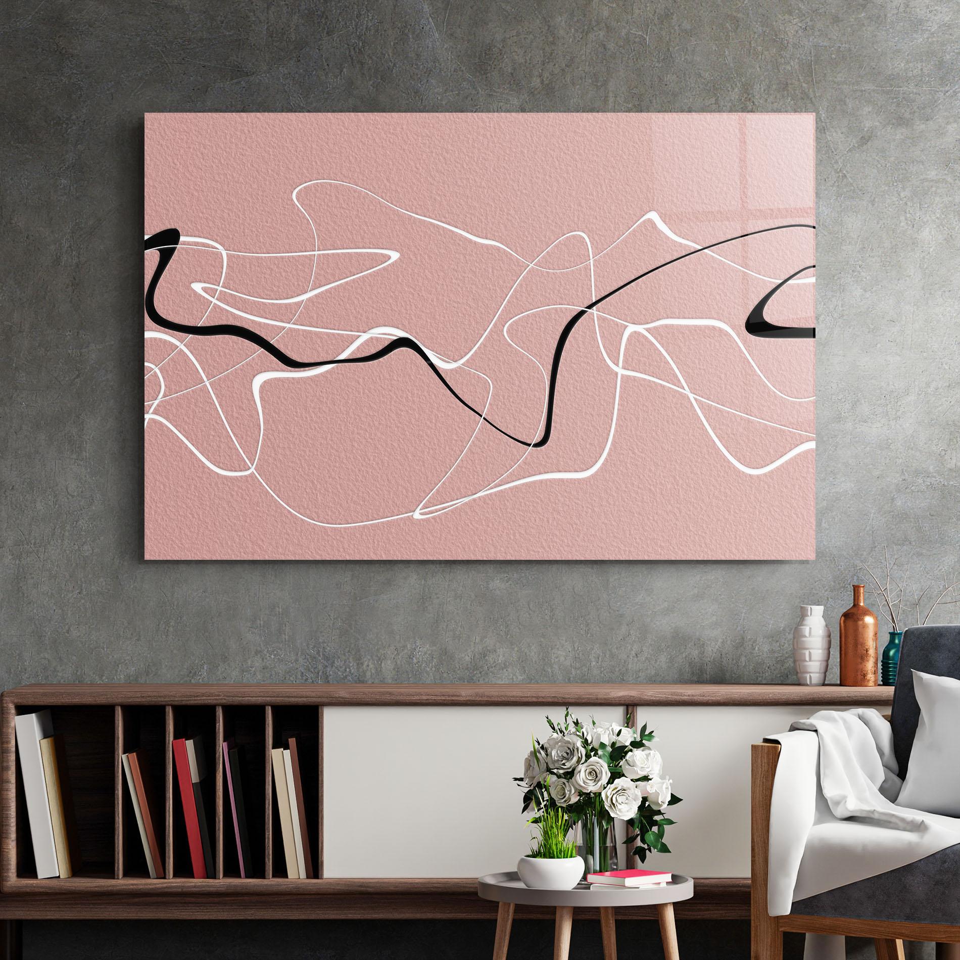 Üvegkép Abstract Pink Painting mockup 2