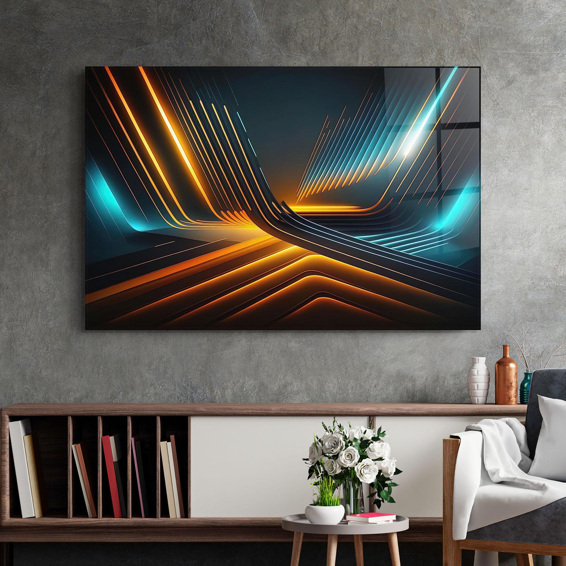 Üvegkép Futuristic Background mockup 2