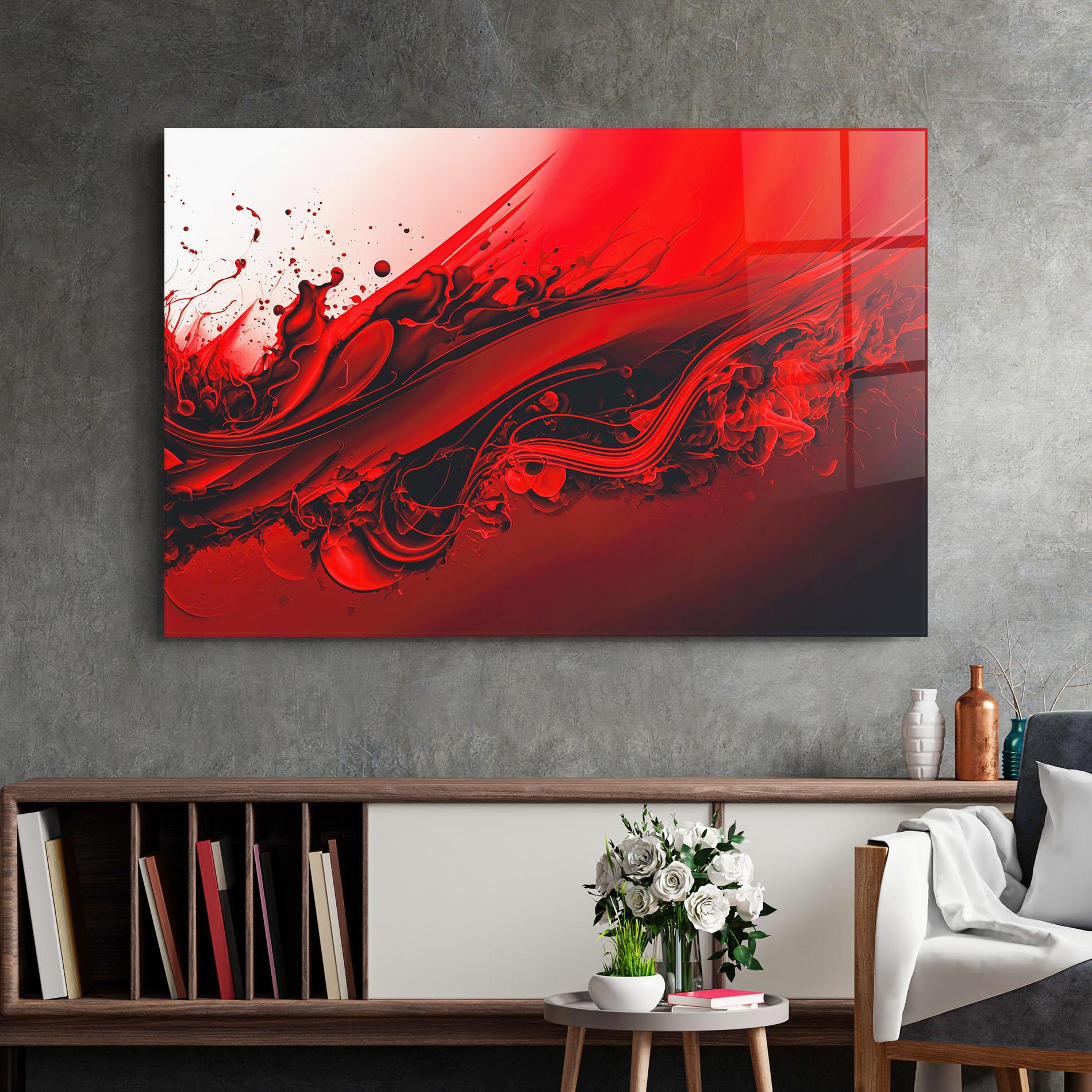 Üvegkép Smooth Red Color mockup 2