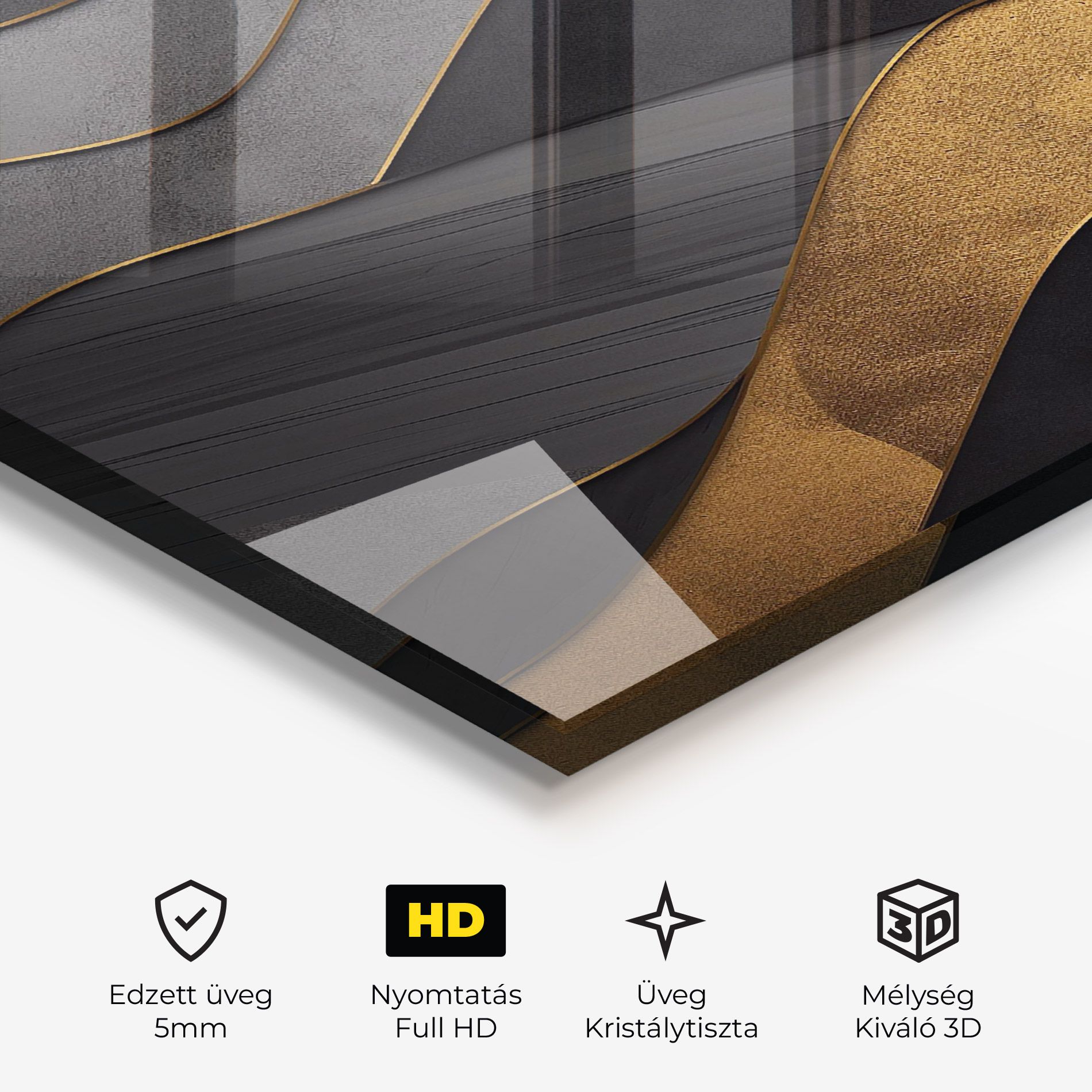 Abstract Gold And Grey Waves mockup 3