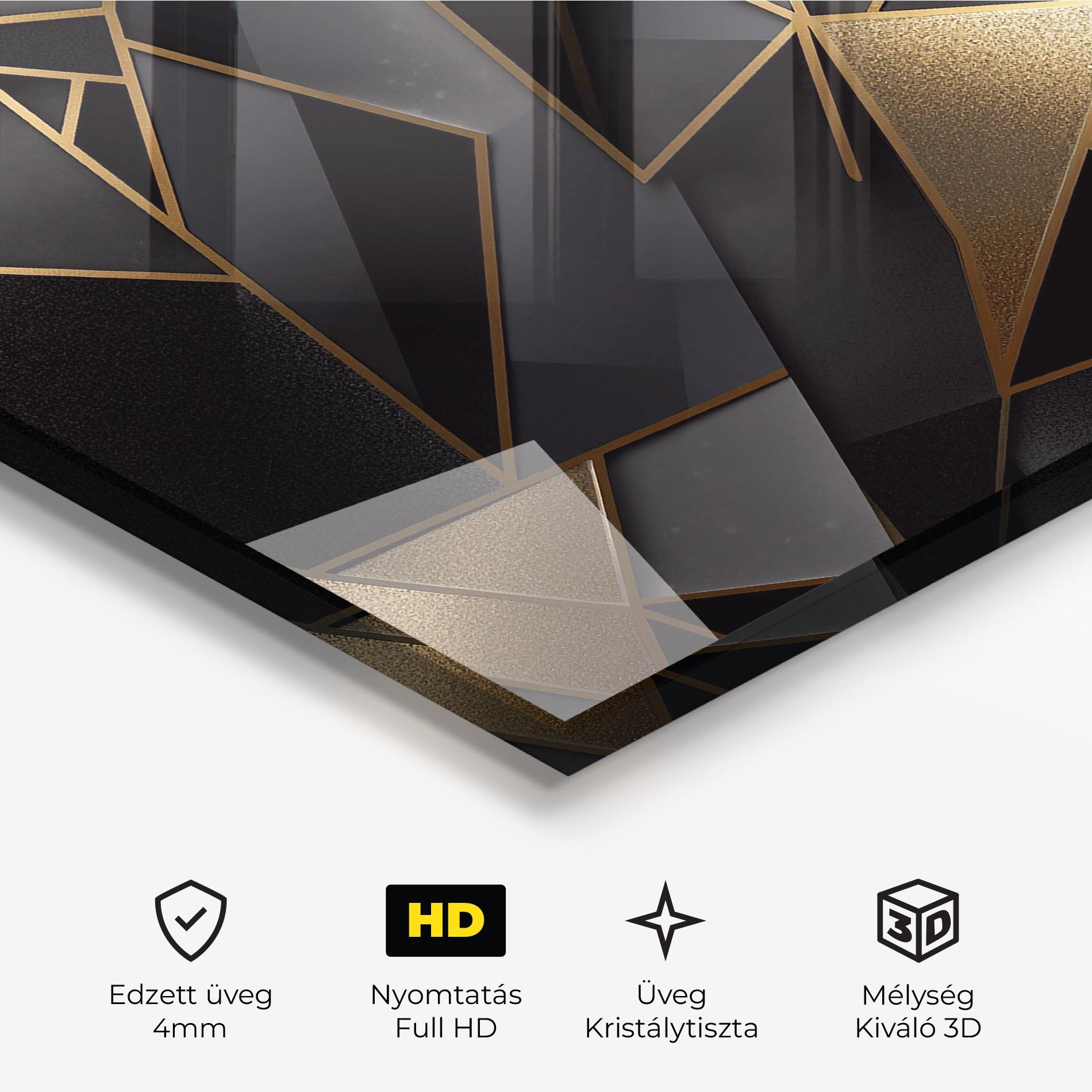 Üvegkép Abstract Golden Art mockup 3