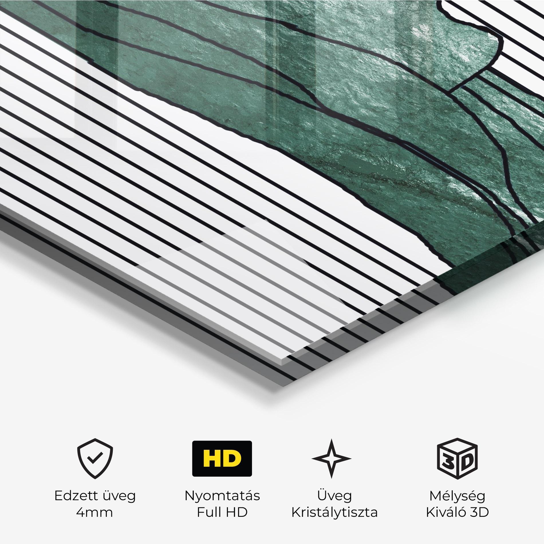 Üvegkép Abstract Green Face mockup 3