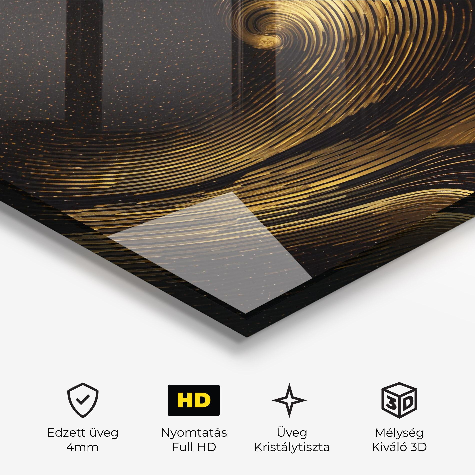 Üvegkép Black Painting With Gold mockup 3