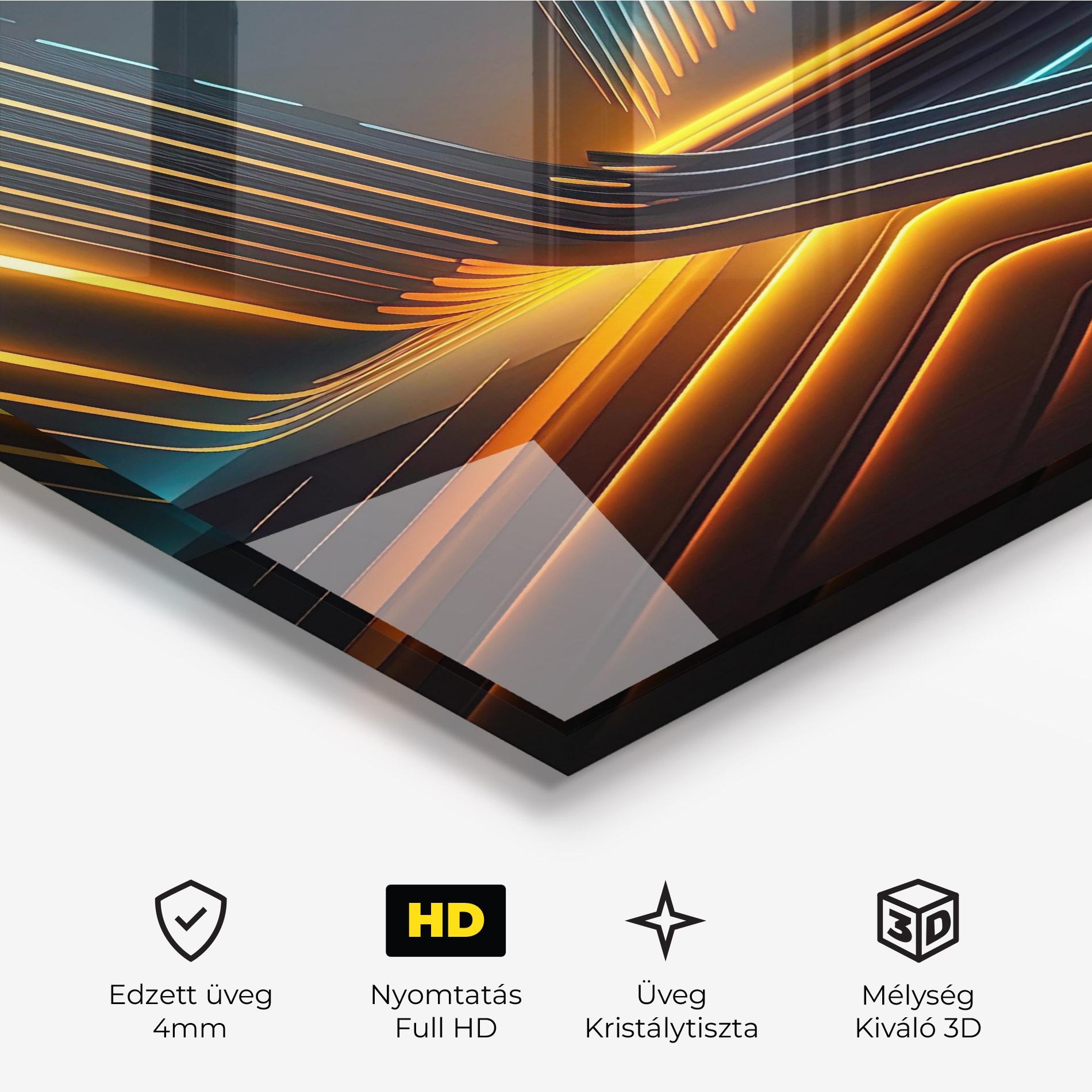 Üvegkép Futuristic Background mockup 3