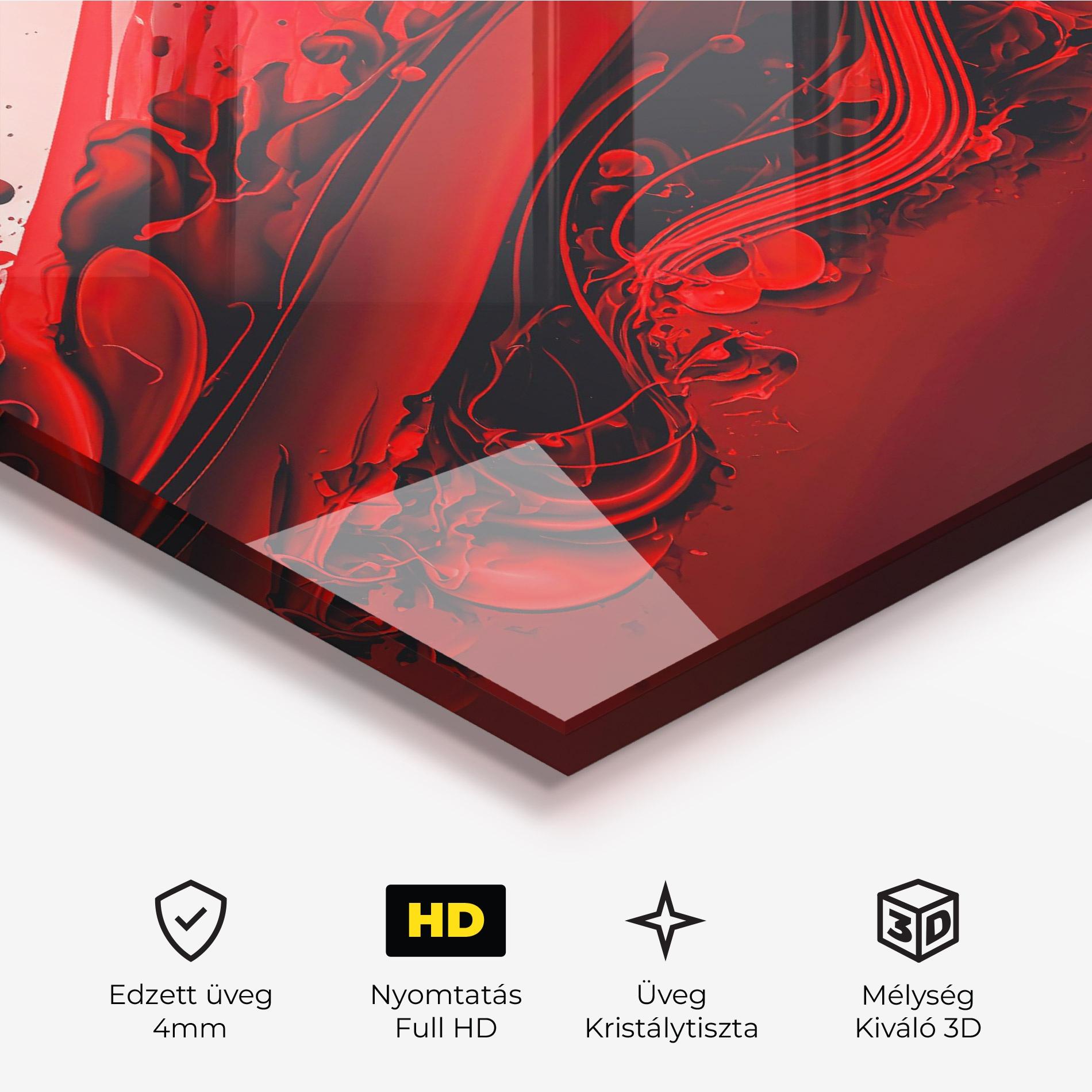 Üvegkép Smooth Red Color mockup 3