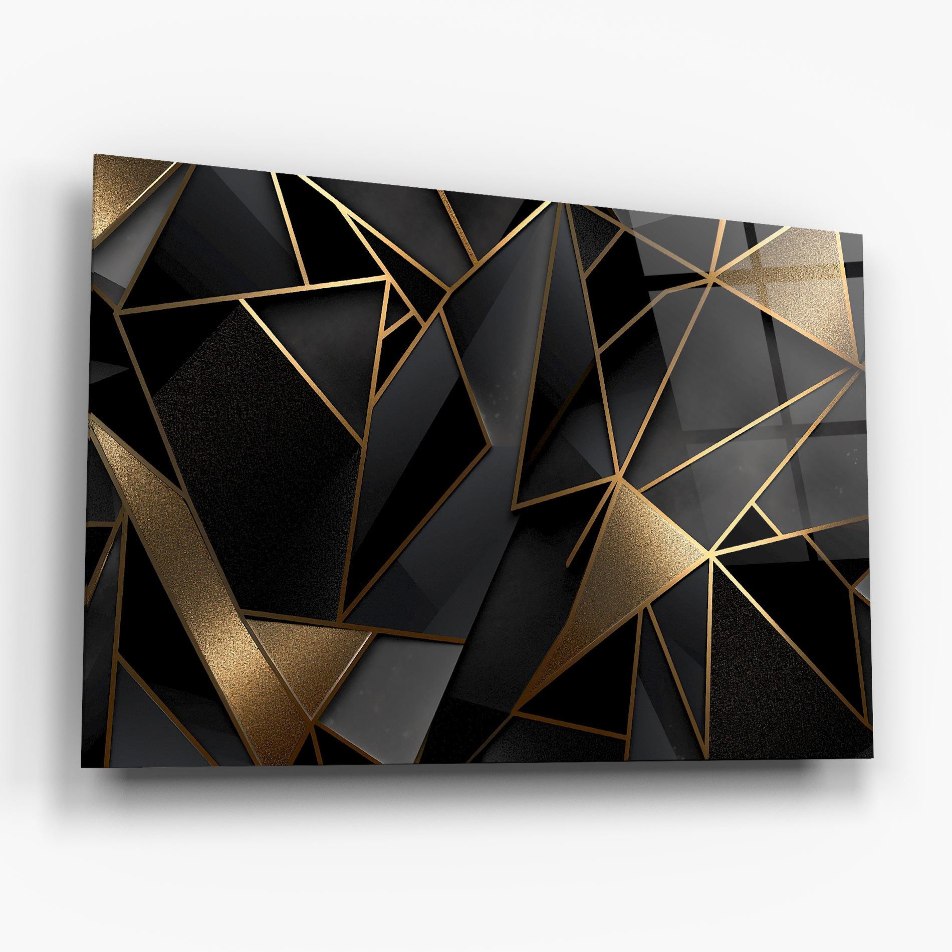 Üvegkép Abstract Golden Art mockup 6