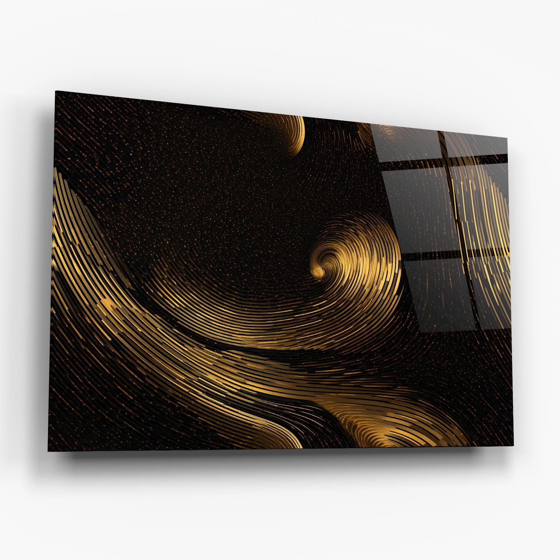 Üvegkép Black Painting With Gold mockup 6