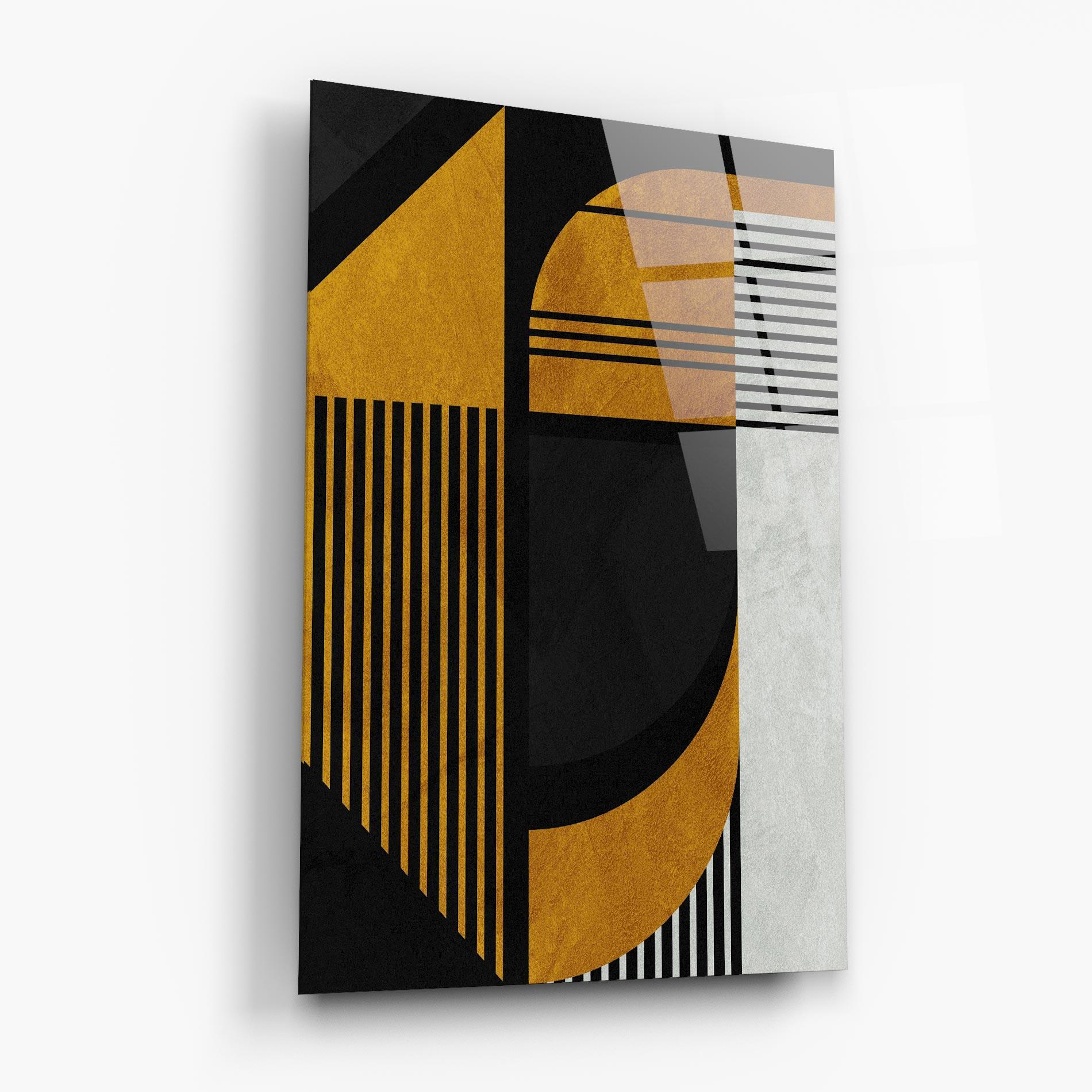 Üvegkép Black Lines On Gold mockup 6