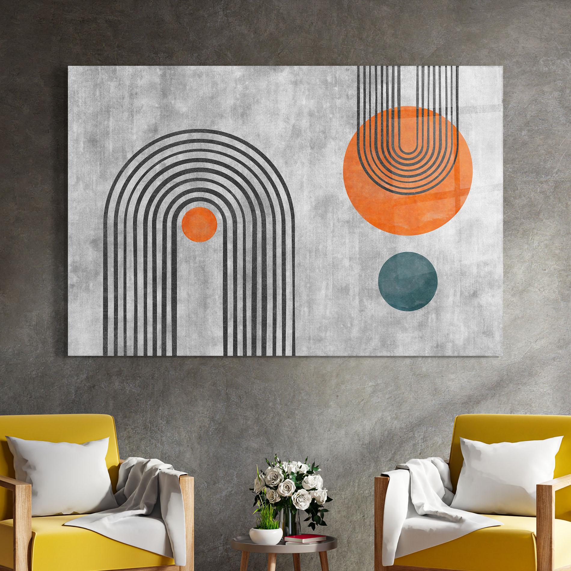Üvegkép Abstract Orange Circles mockup 4