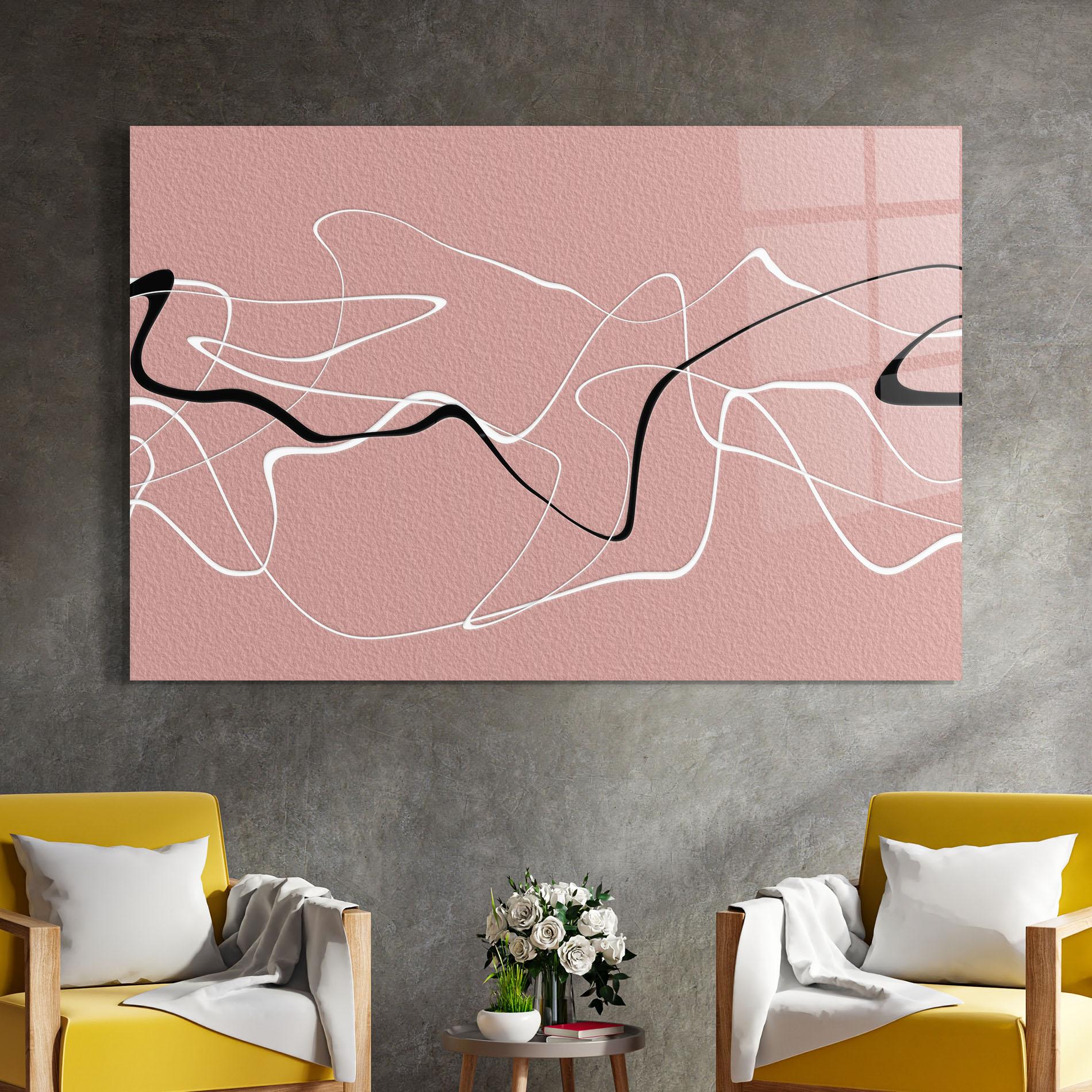 Üvegkép Abstract Pink Painting mockup 4