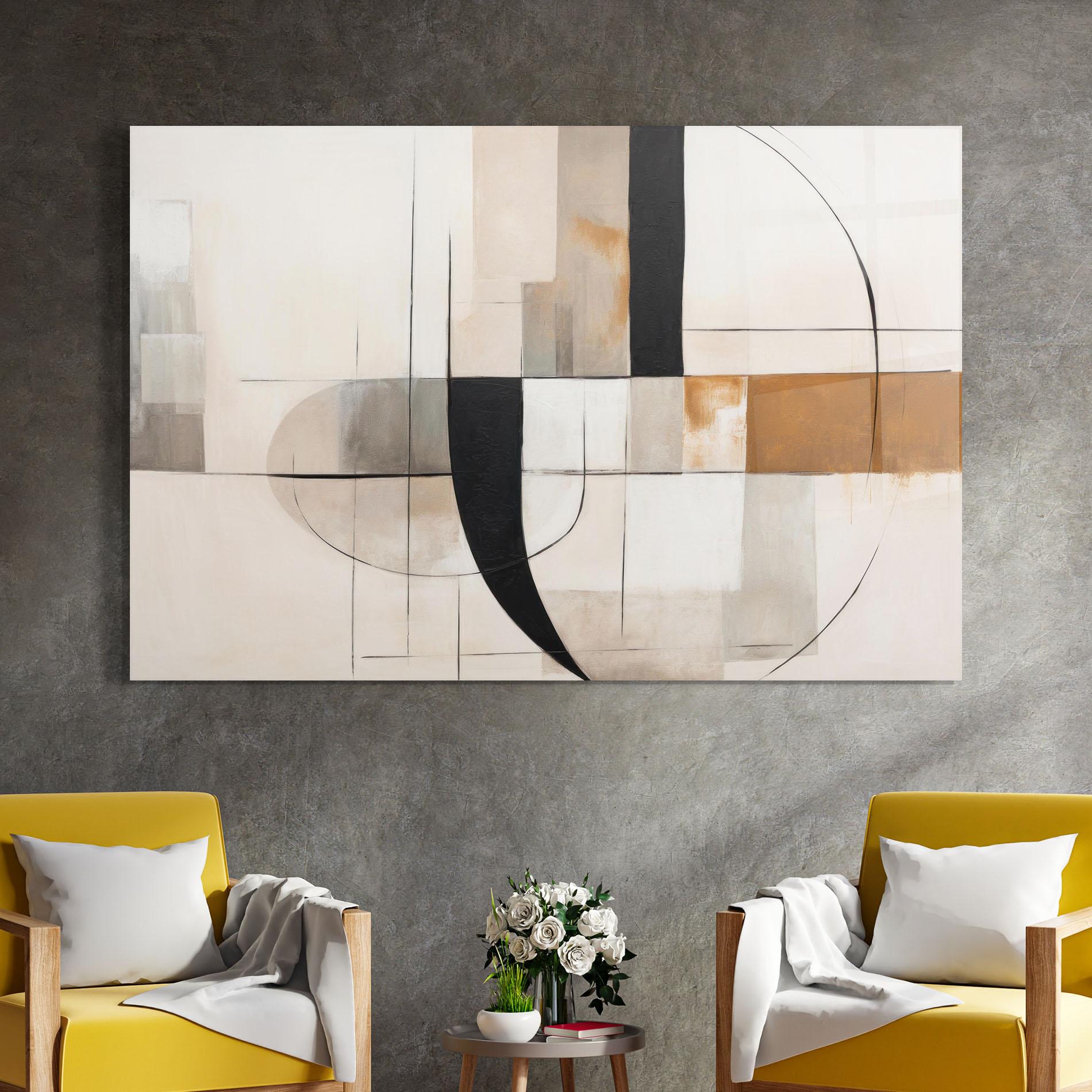 Üvegkép Black Abstract Lines mockup 4