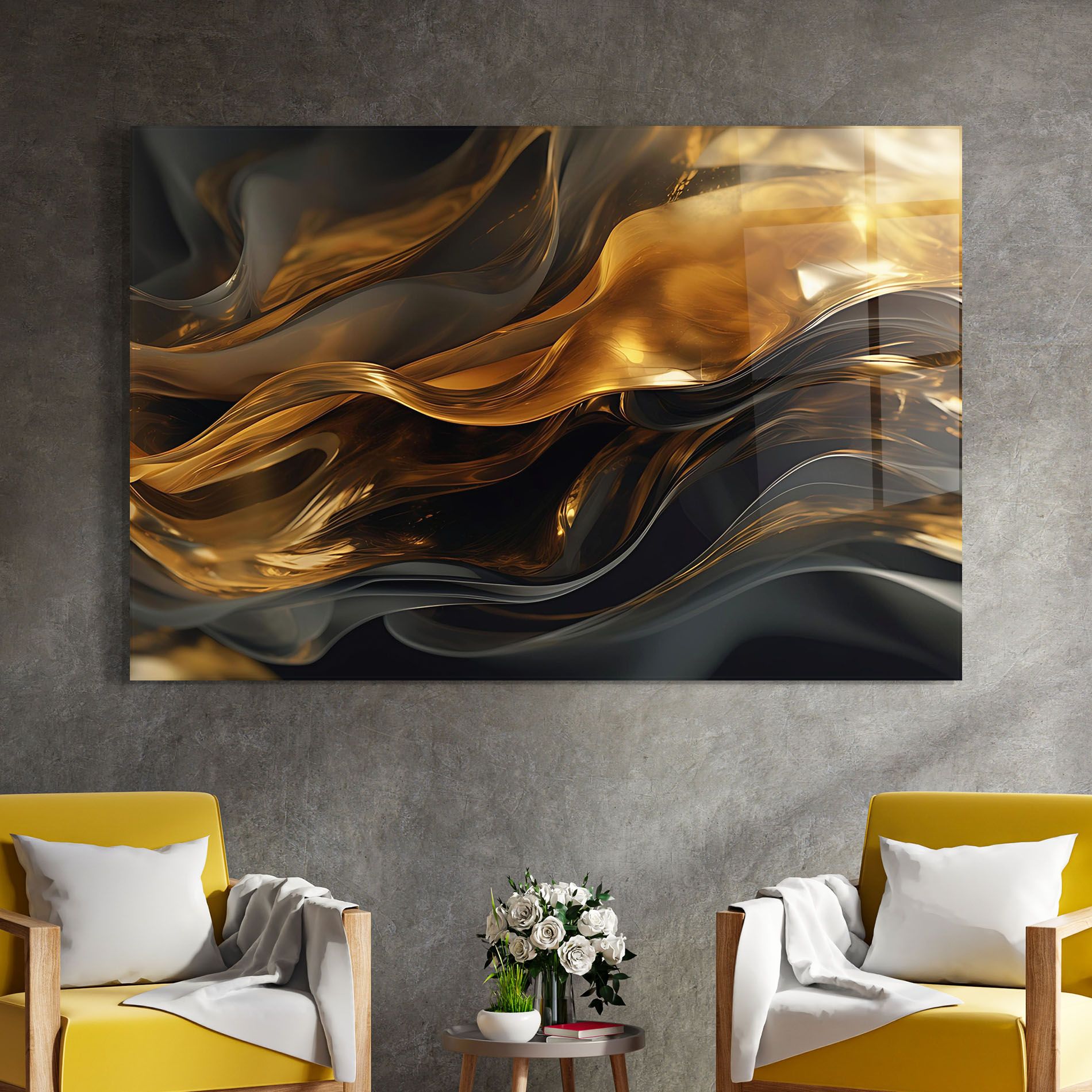Gold With Black Wave mockup 4