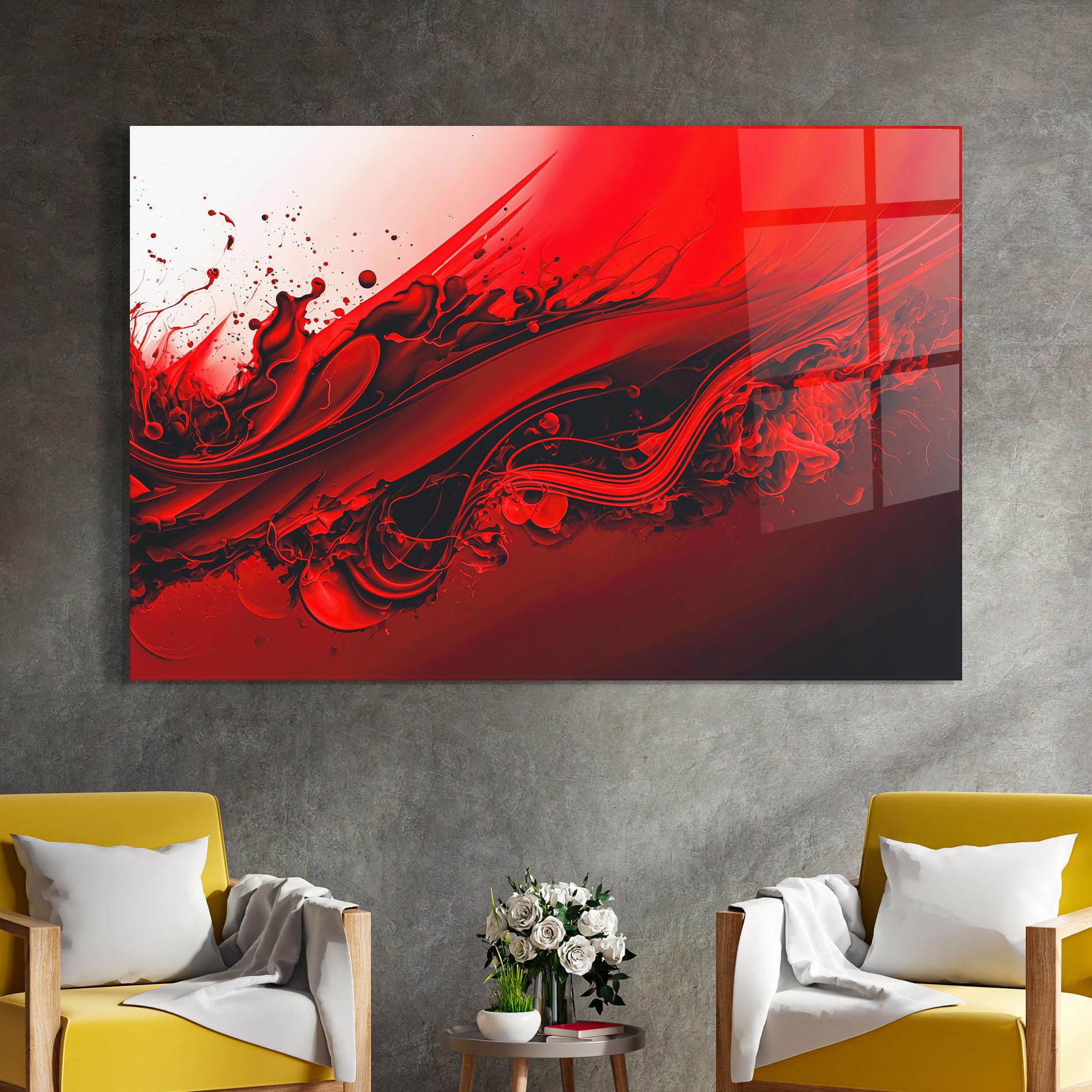 Üvegkép Smooth Red Color mockup 4