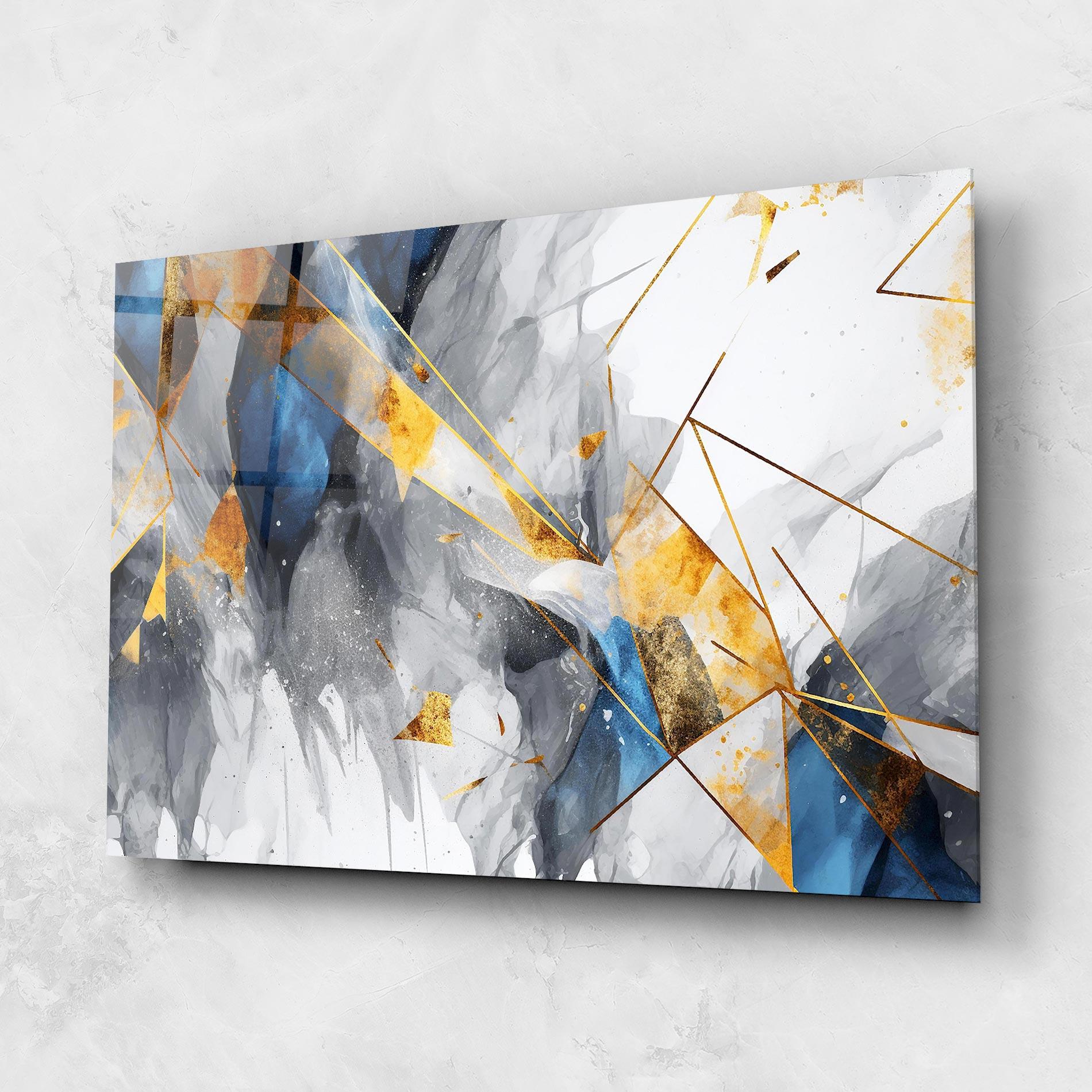 Üvegkép Abstract Gold Blue Pattern mockup 1