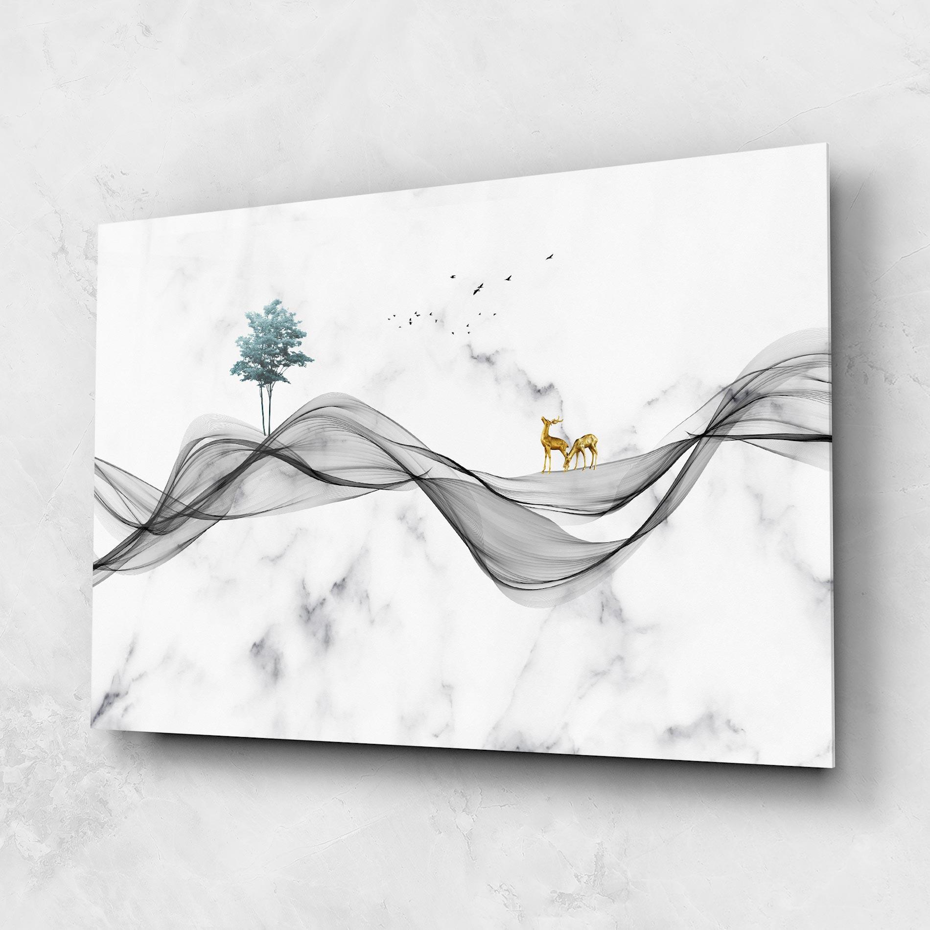 Üvegkép Abstract Golden Landscape 1 mockup 1