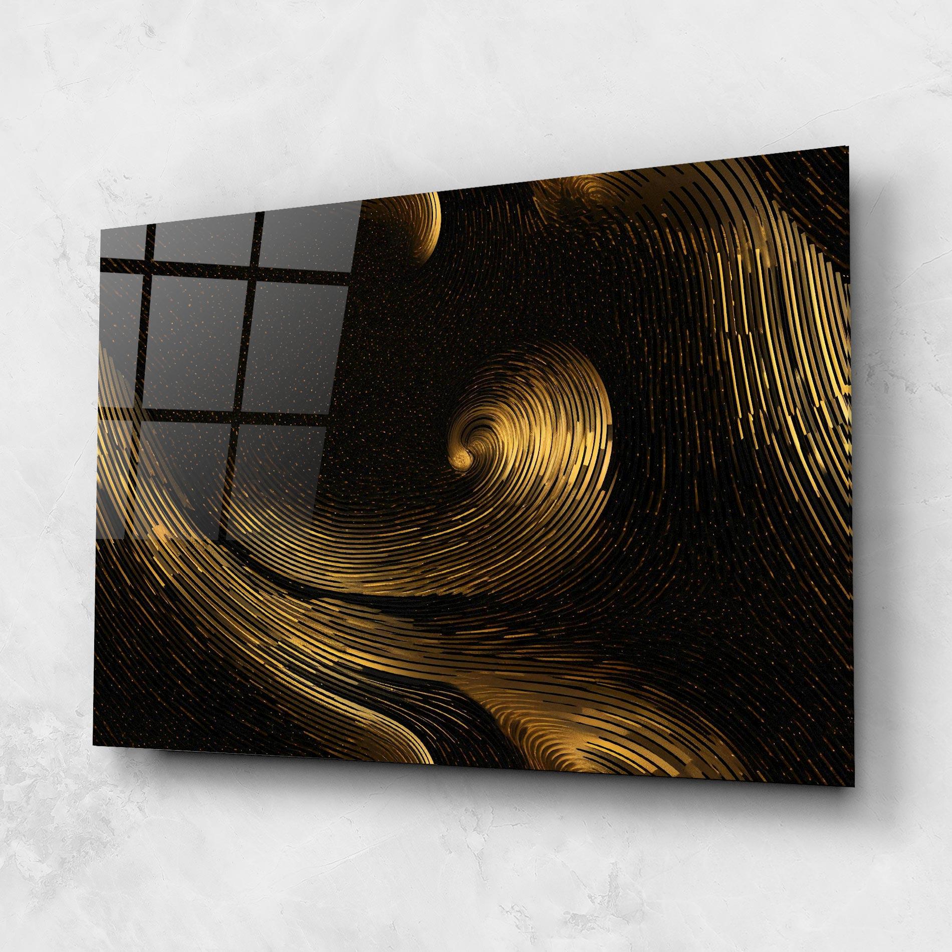 Üvegkép Black Painting With Gold mockup 1