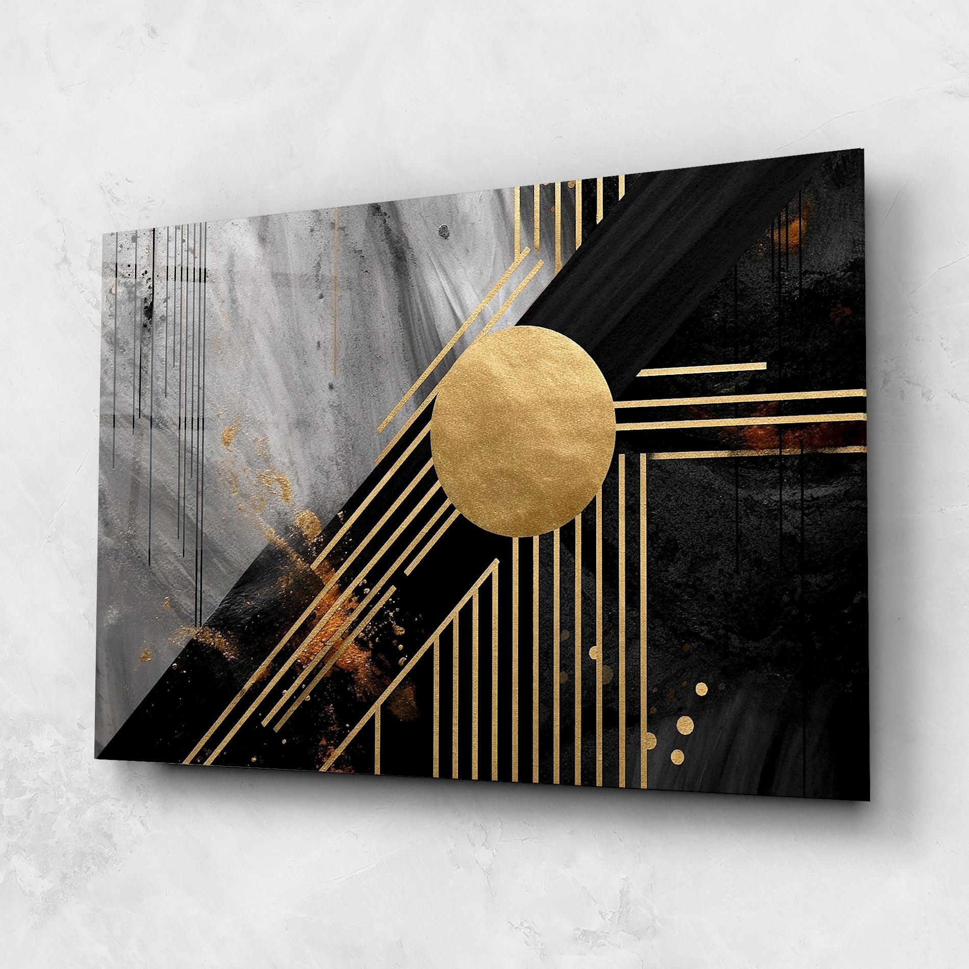 Üvegkép Gold Circle With Lines mockup 1