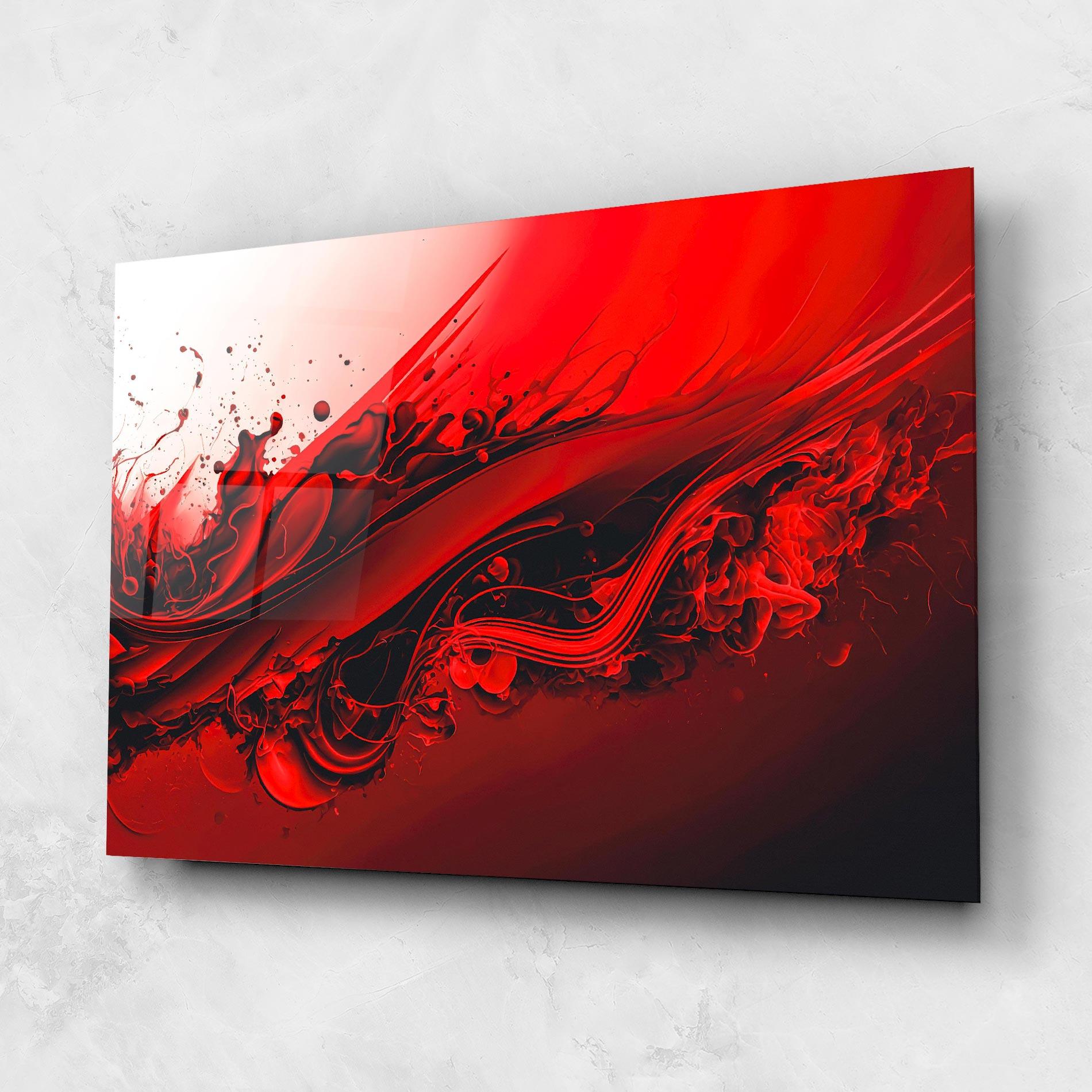 Üvegkép Smooth Red Color mockup 1