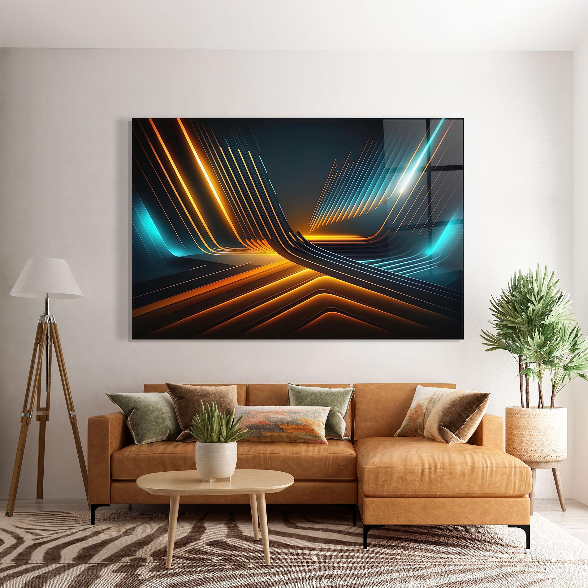 Üvegkép Futuristic Background mockup 7