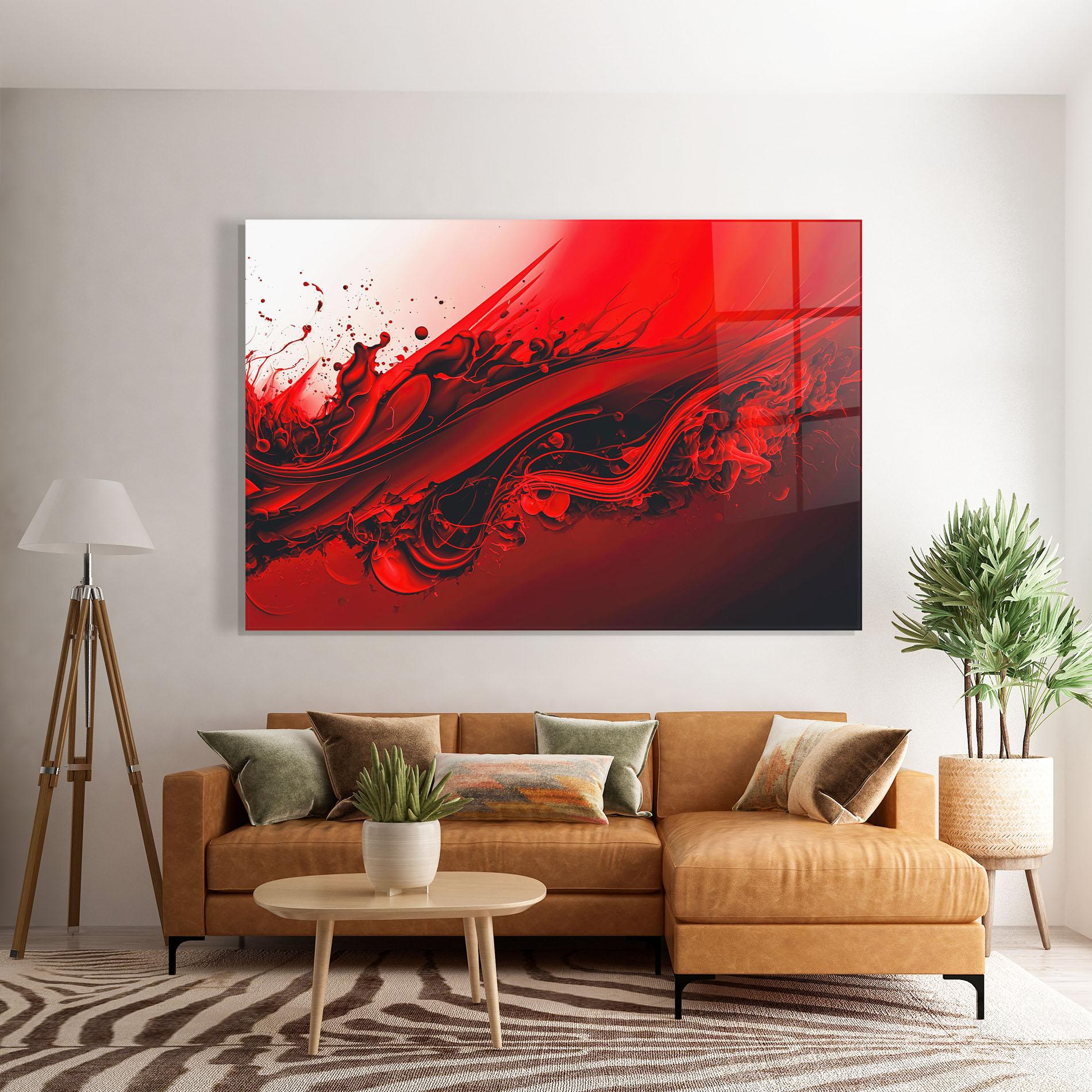 Üvegkép Smooth Red Color mockup 7