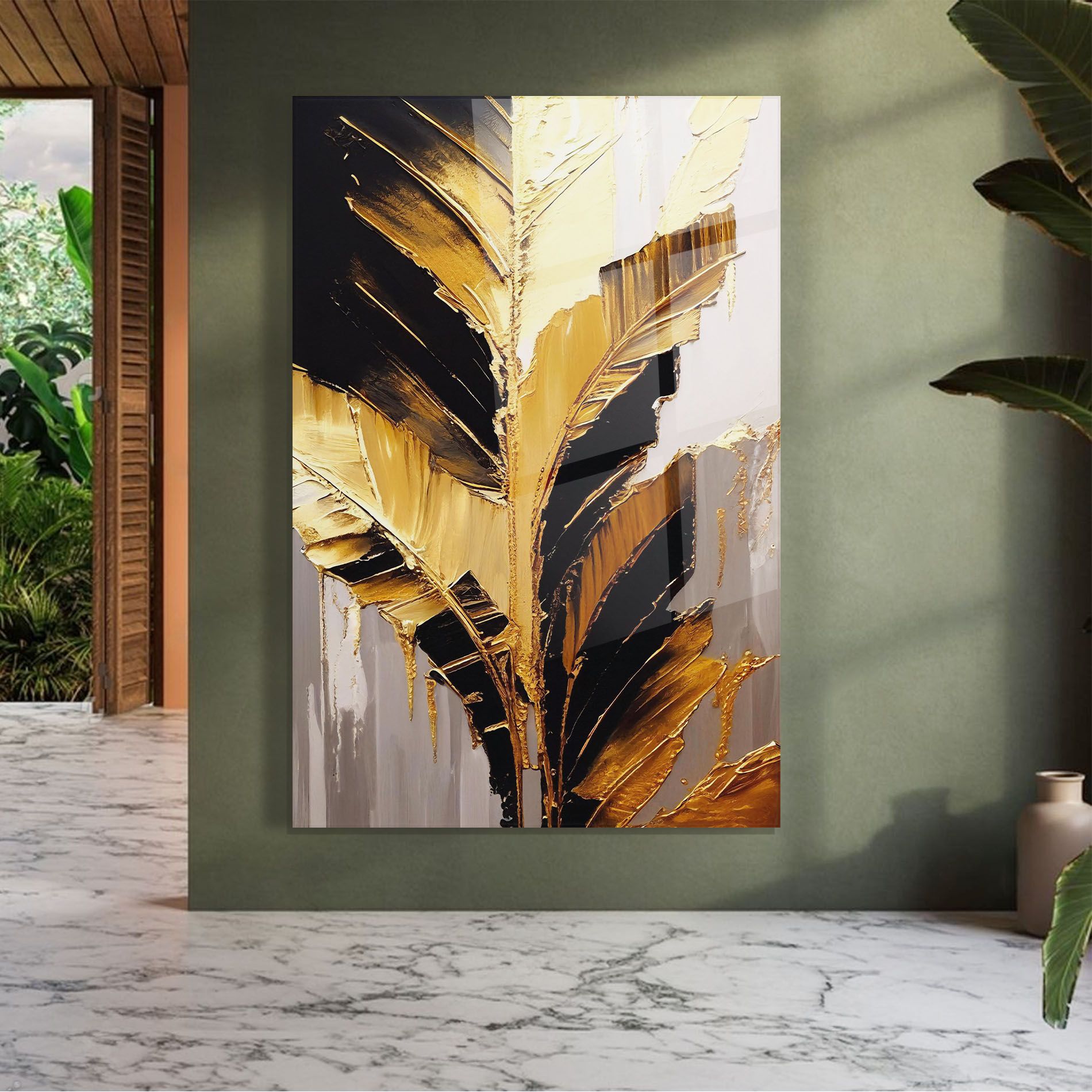 Balck With Gold Leafs mockup 7